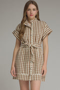 maple gingham mini dress