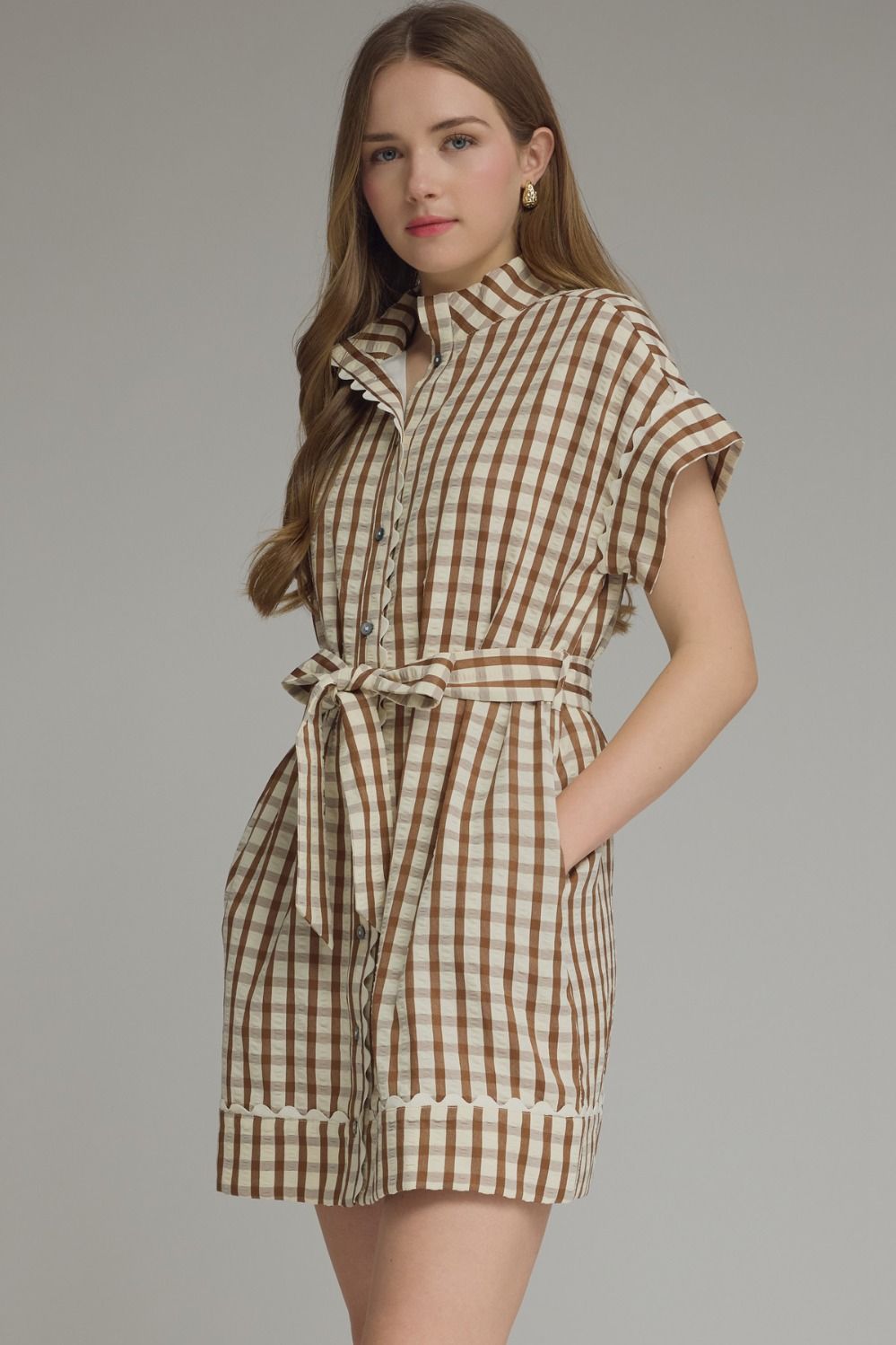maple gingham mini dress