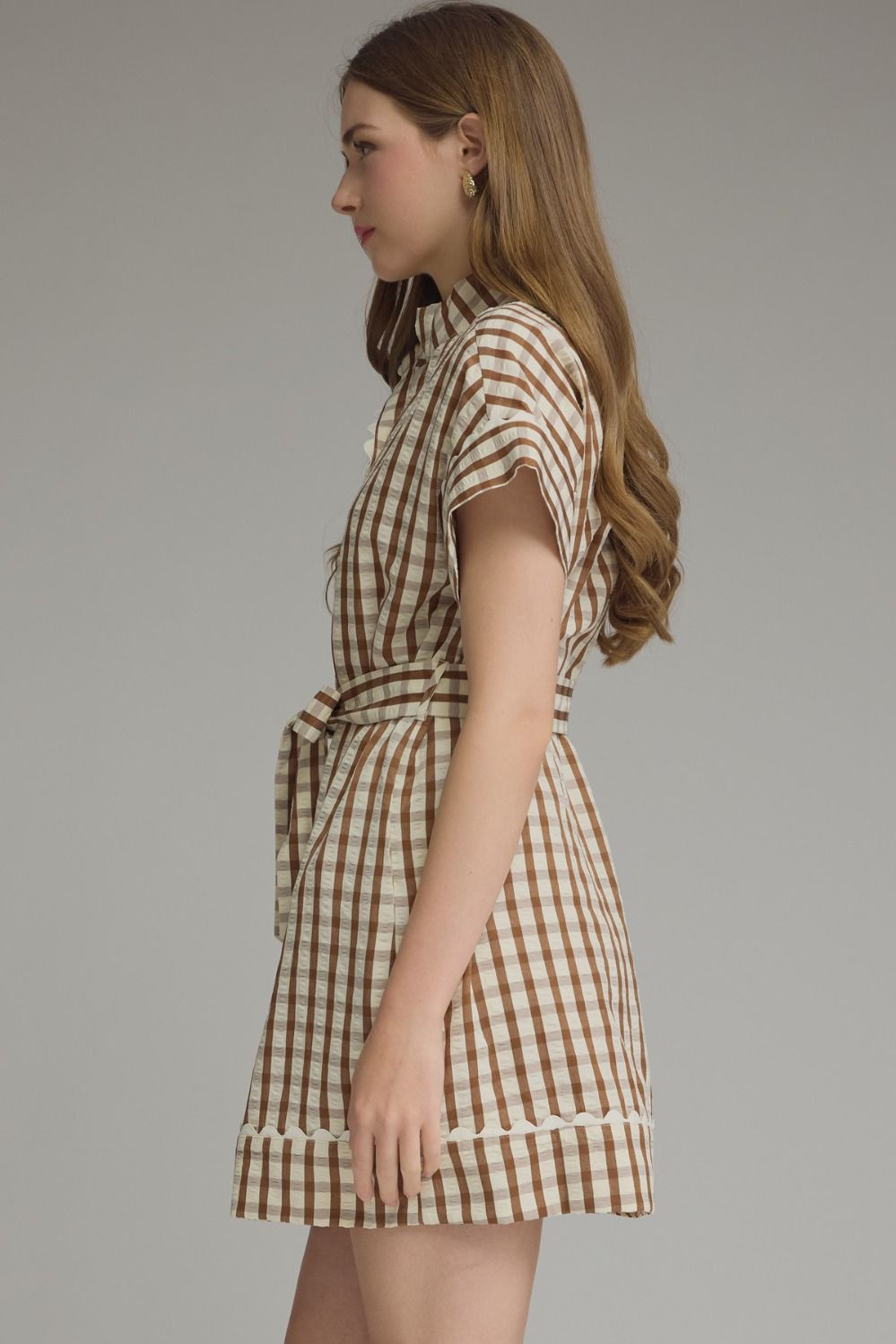 maple gingham mini dress