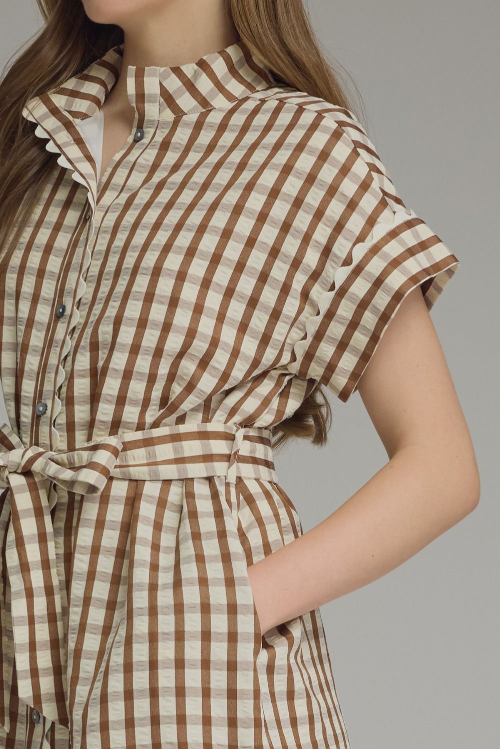 maple gingham mini dress
