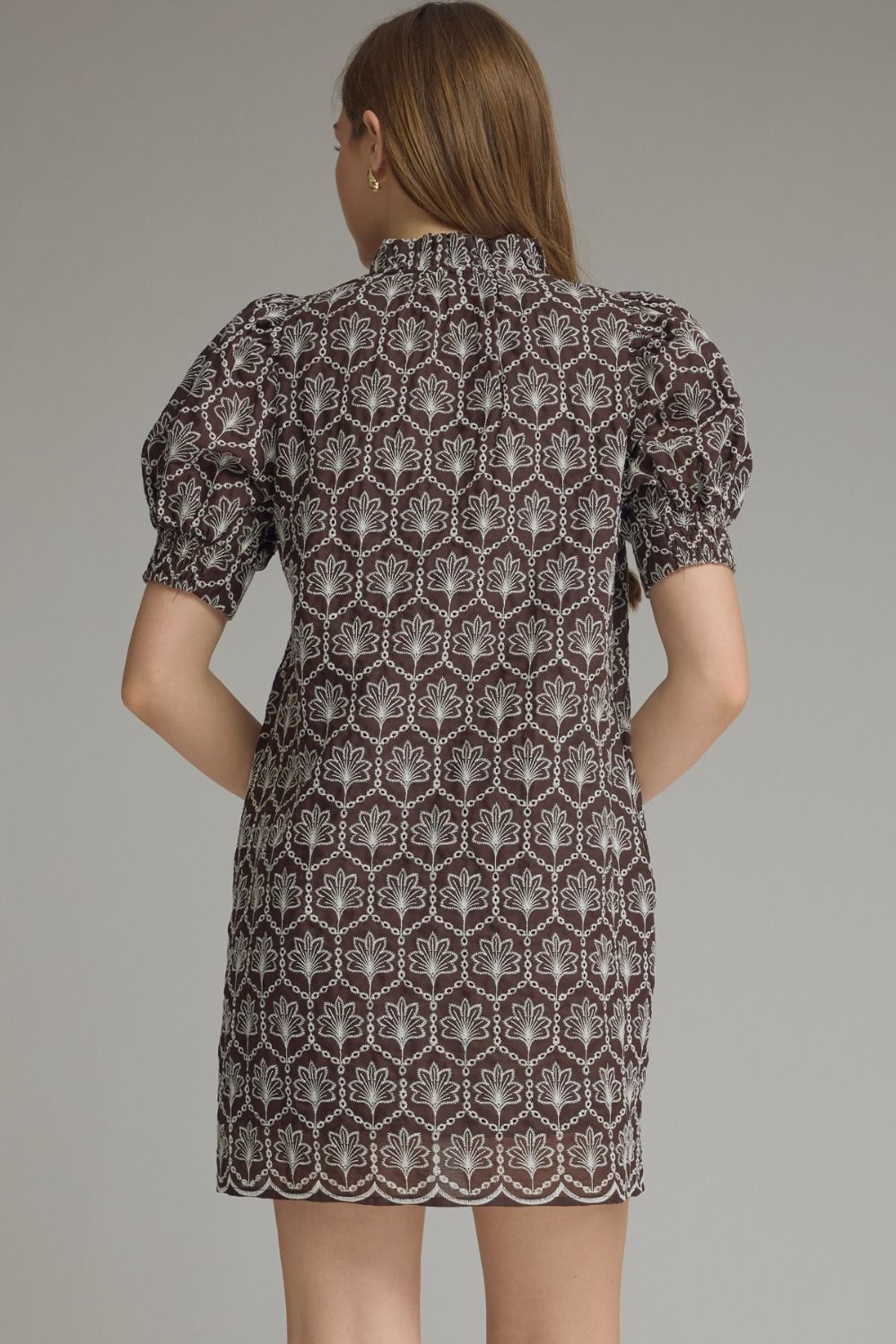 amber embroidered mini dress