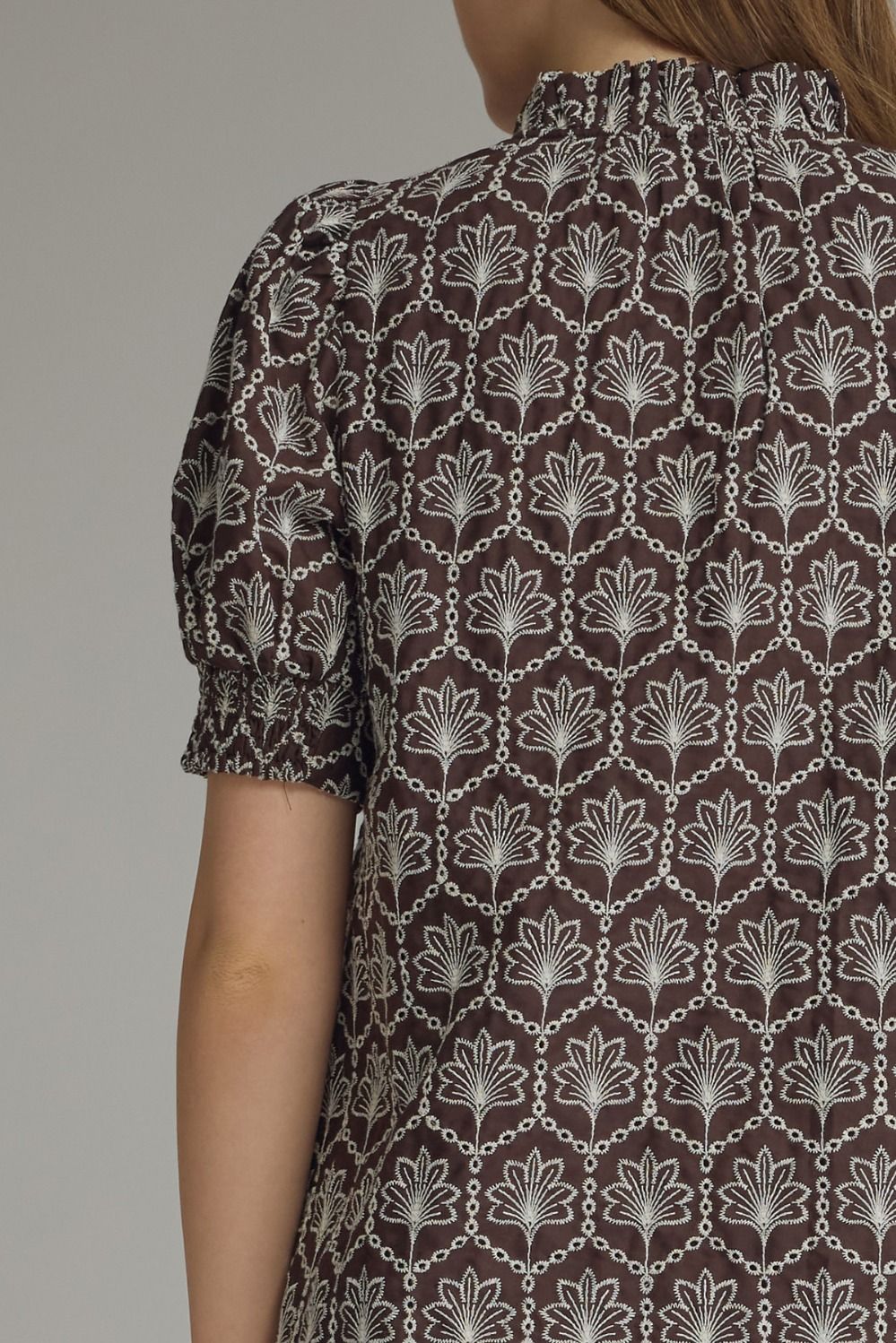 amber embroidered mini dress