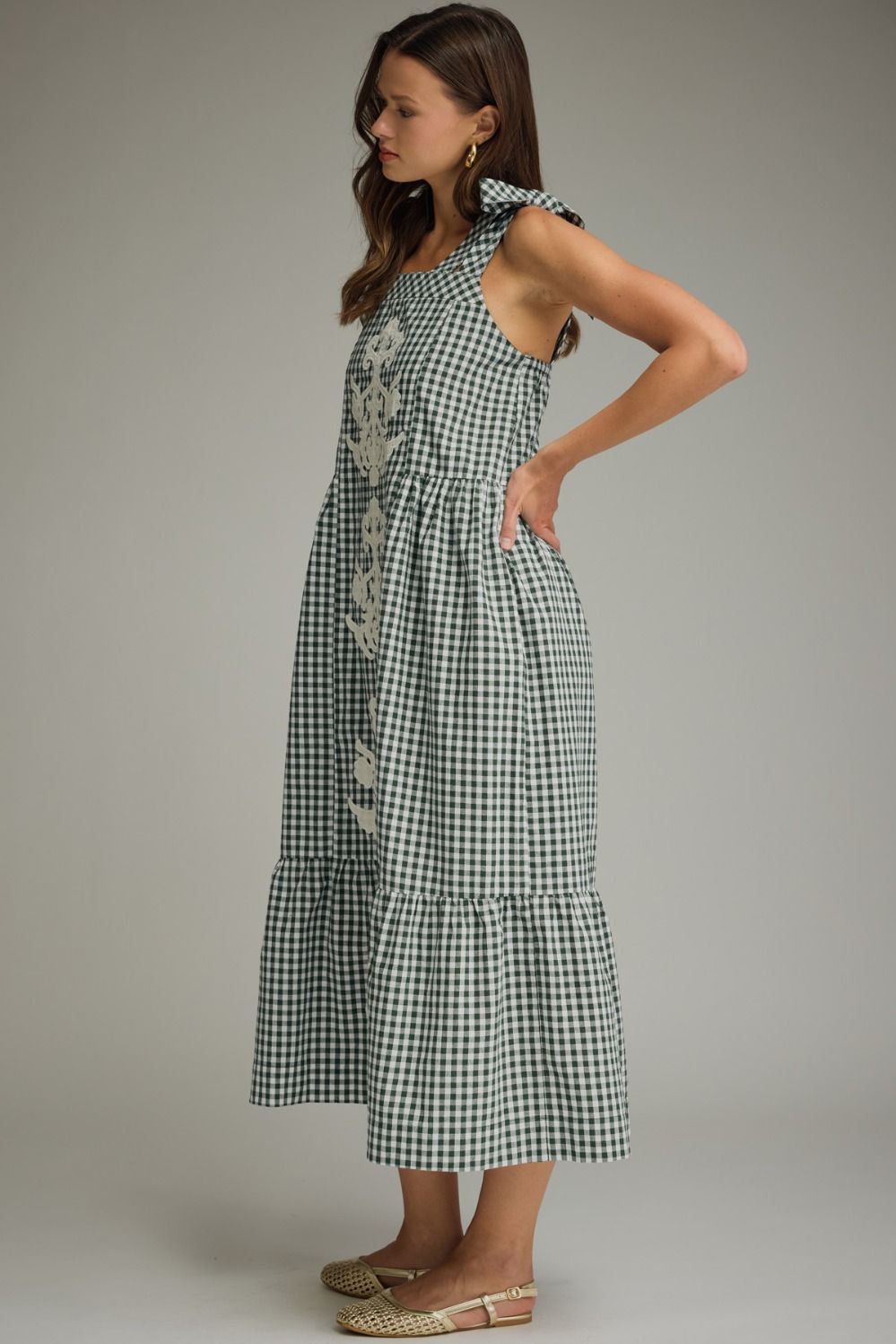 rowan sleeveless midi dress