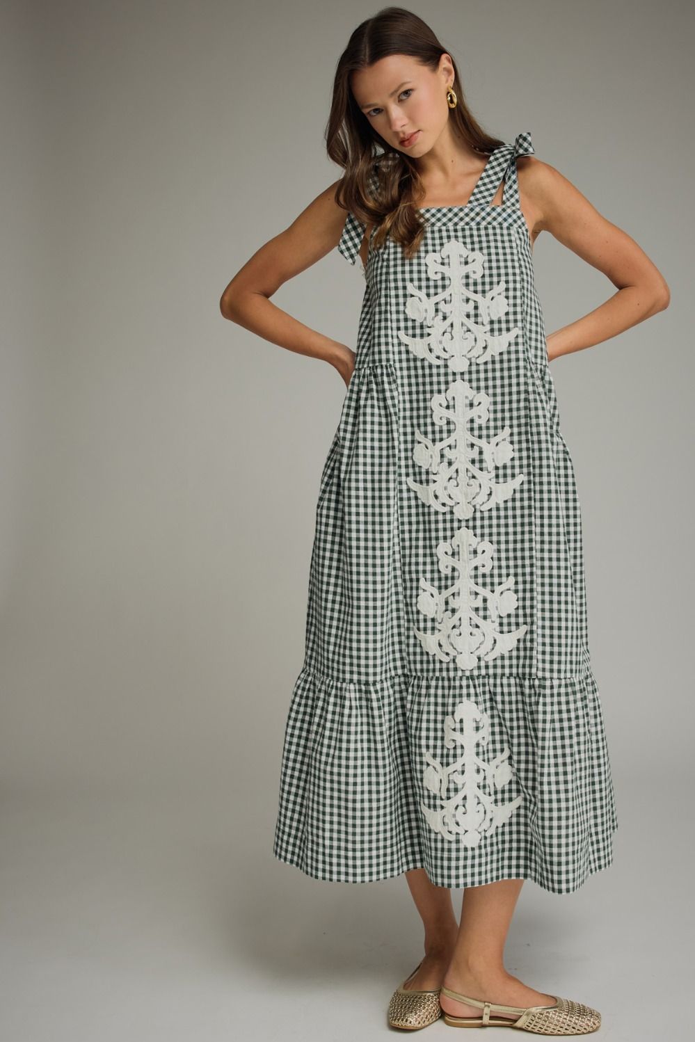 rowan sleeveless midi dress