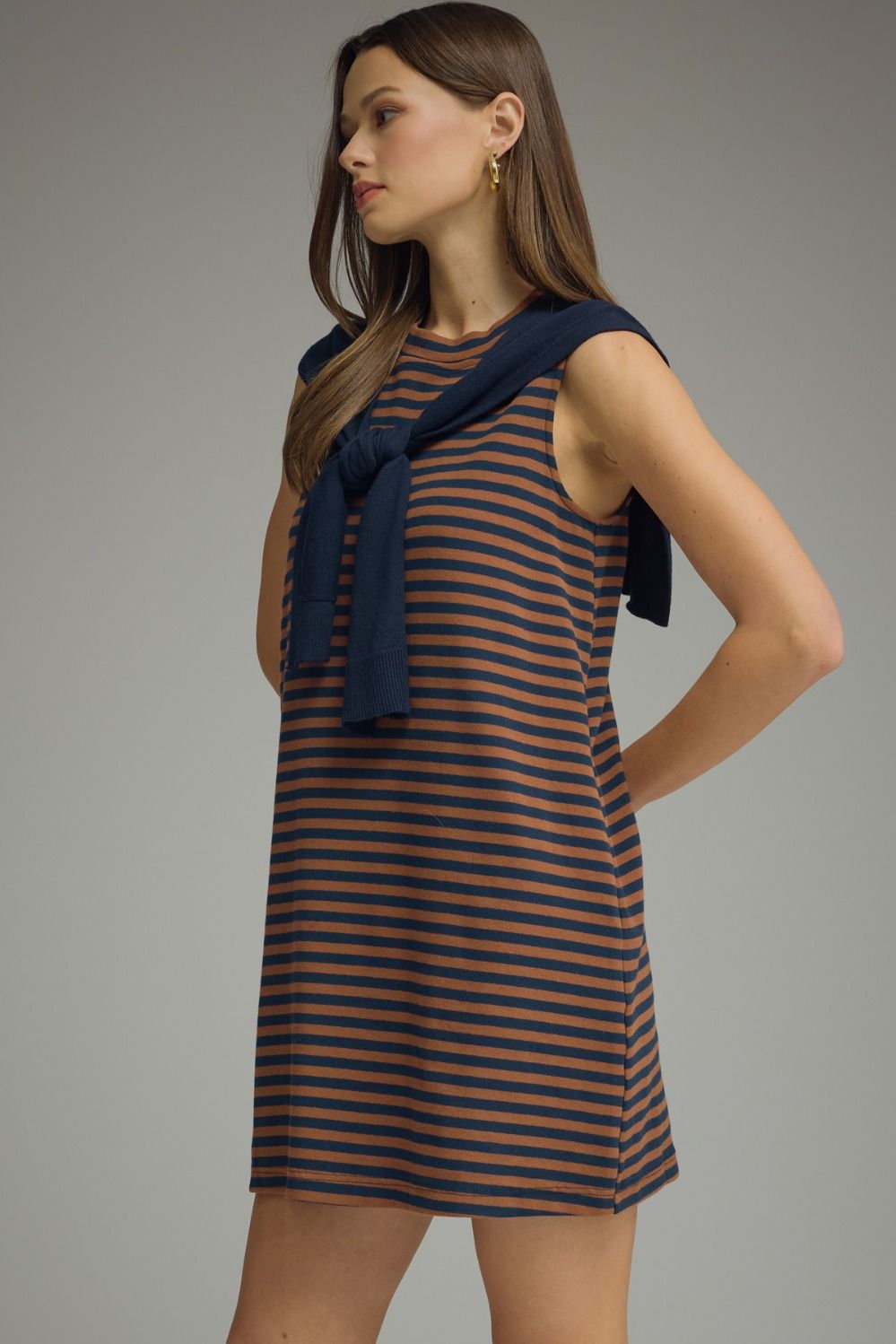 cardigan sweater stripe dress