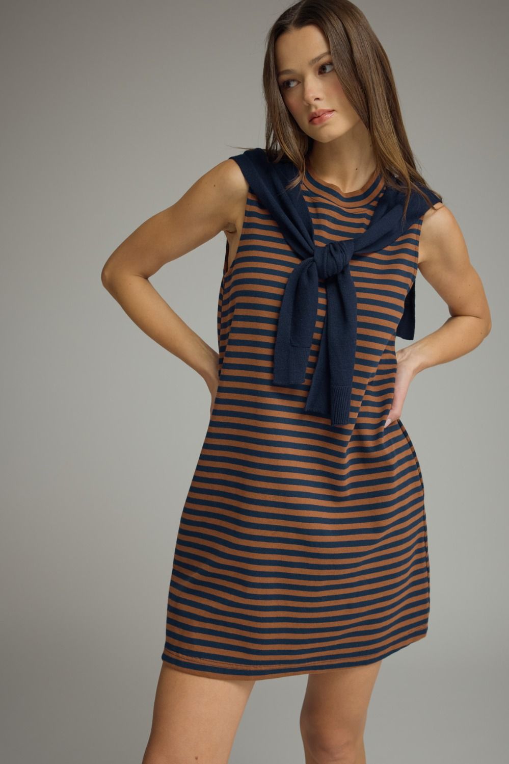cardigan sweater stripe dress