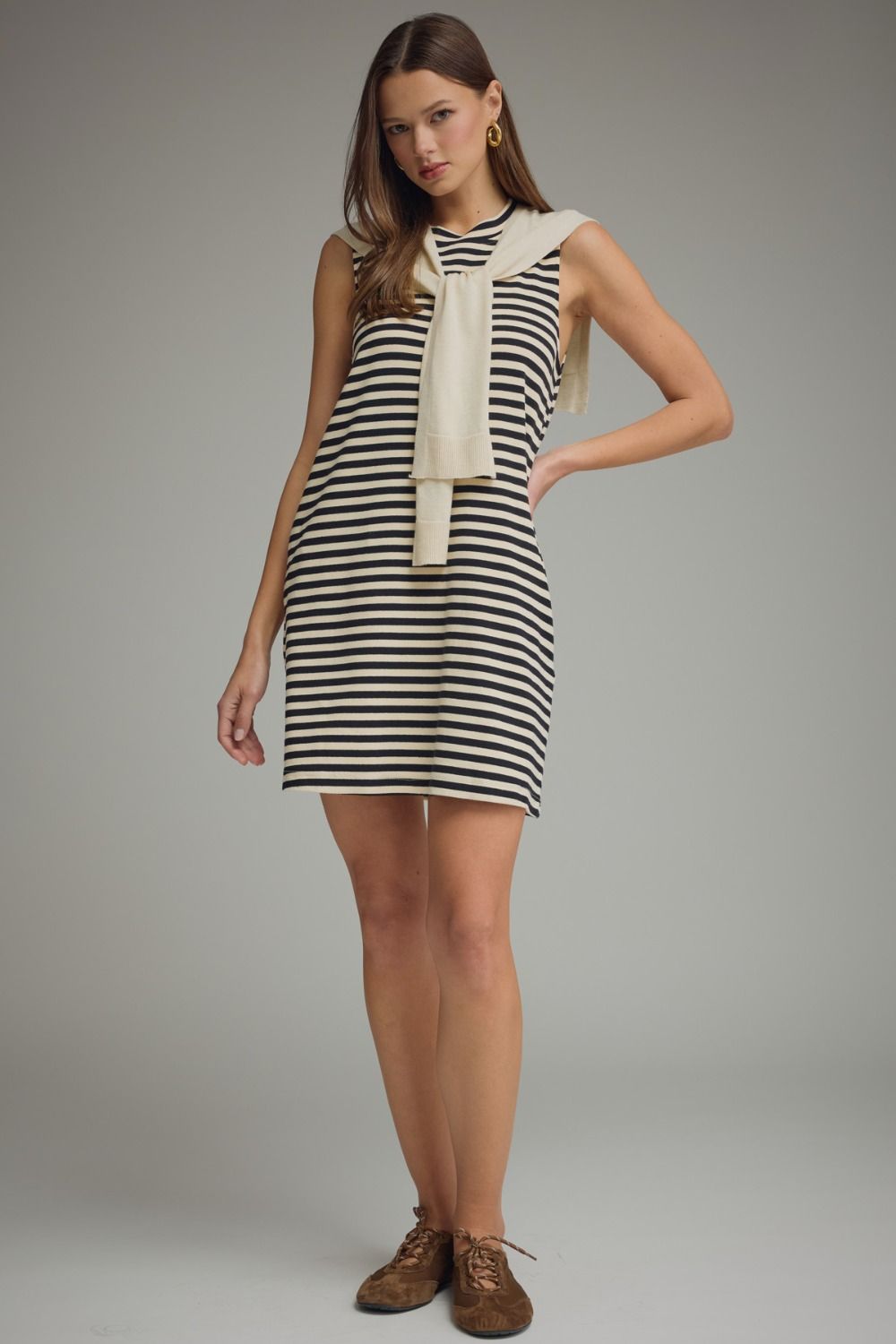 cardigan sweater stripe dress