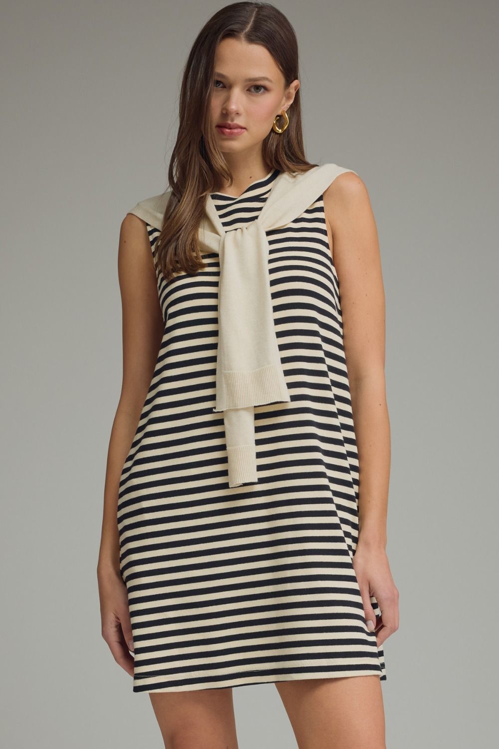 cardigan sweater stripe dress