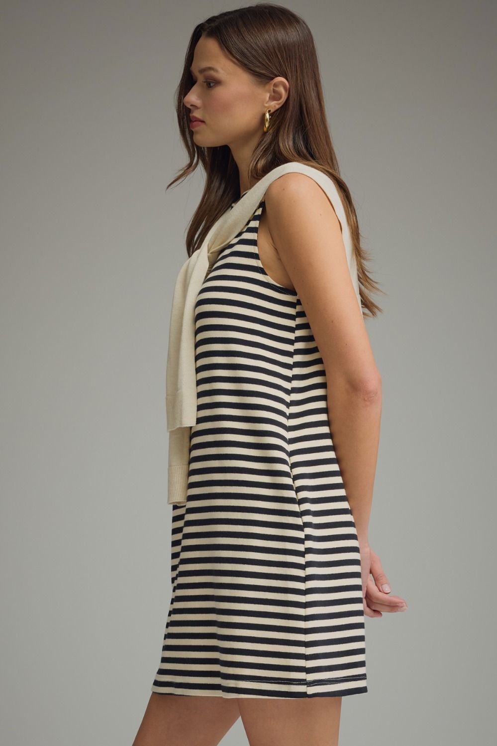 cardigan sweater stripe dress