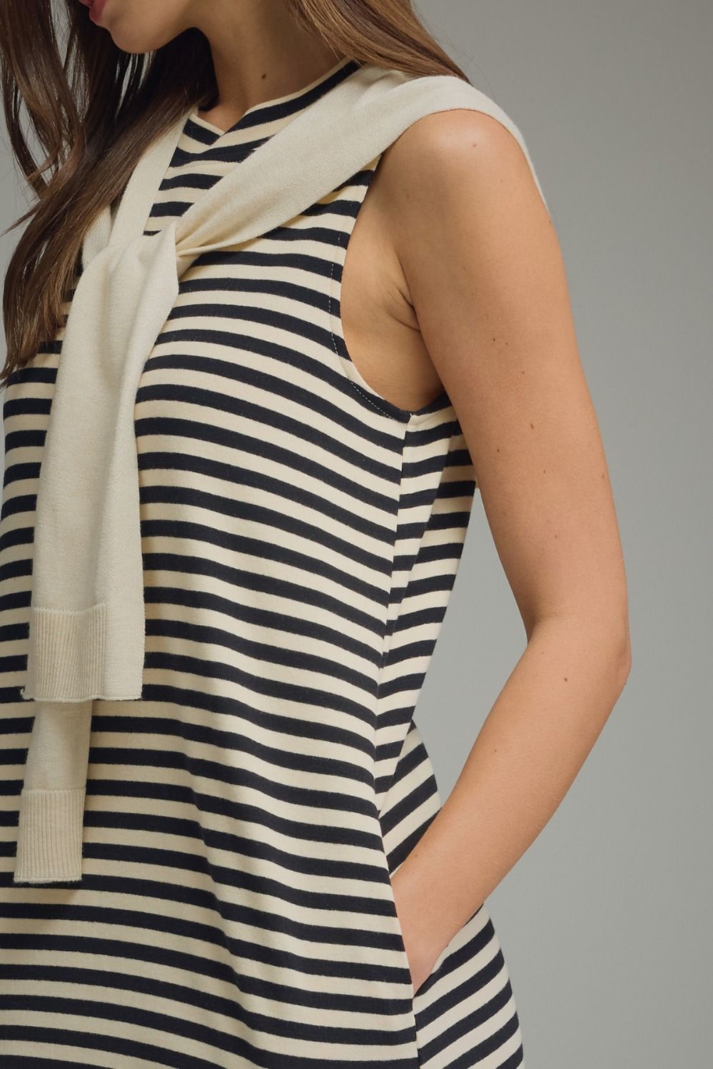 cardigan sweater stripe dress