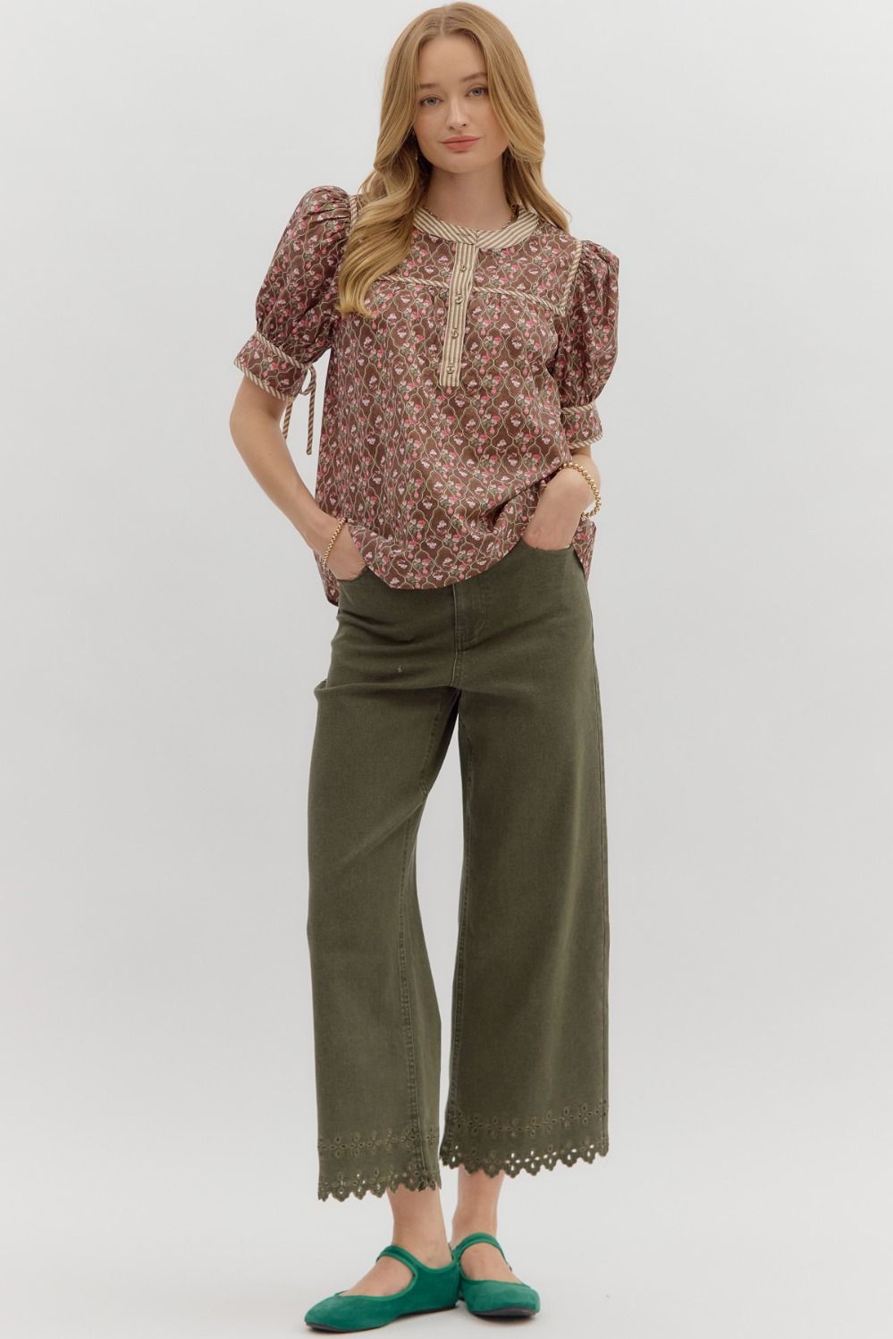 charlotte floral tie blouse