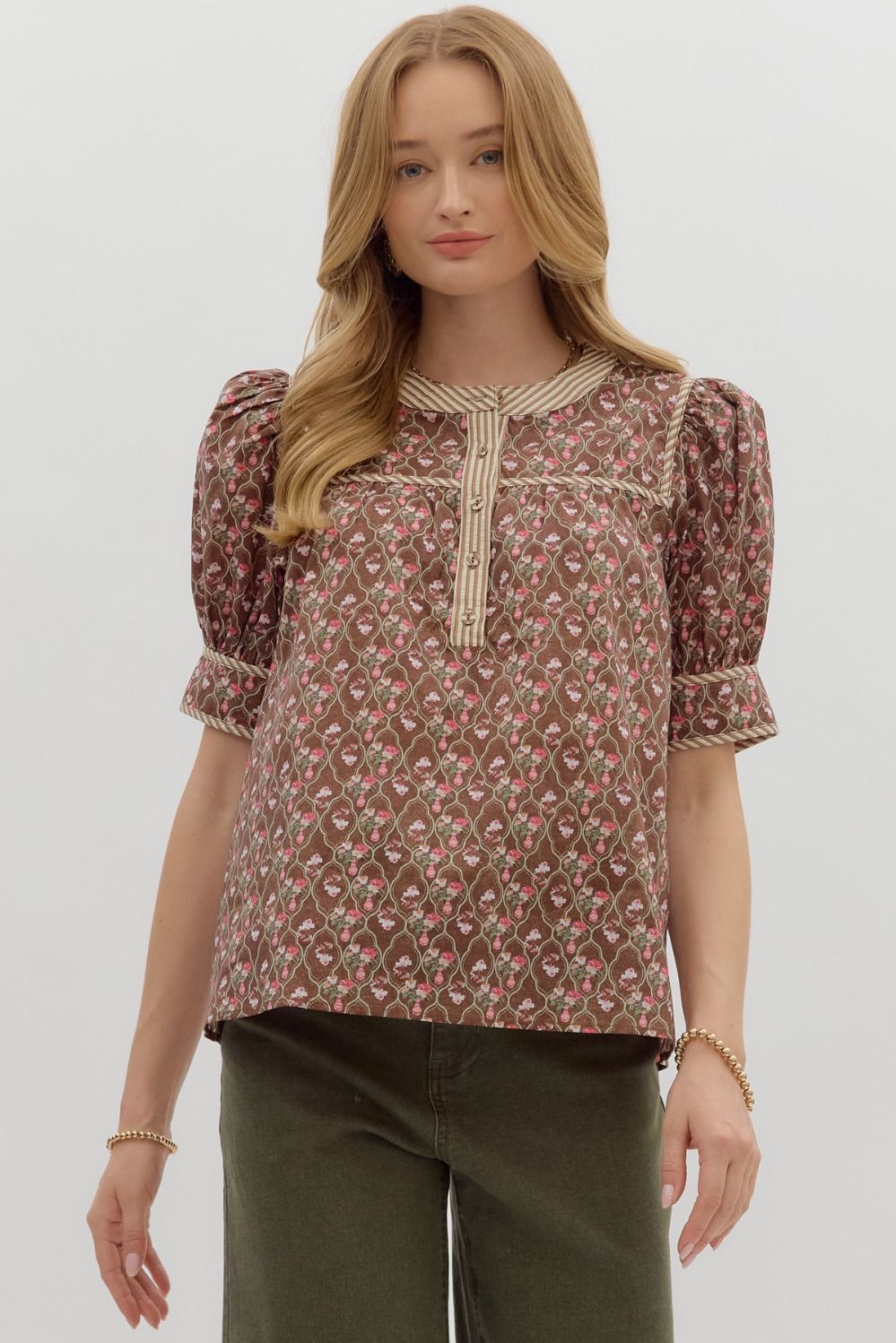 charlotte floral tie blouse