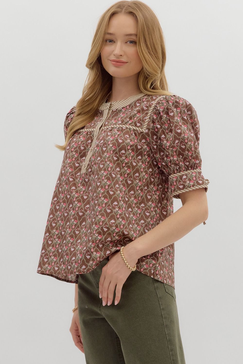 charlotte floral tie blouse