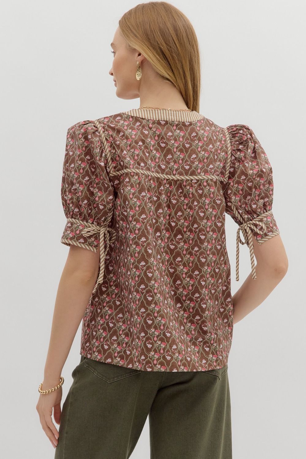 charlotte floral tie blouse