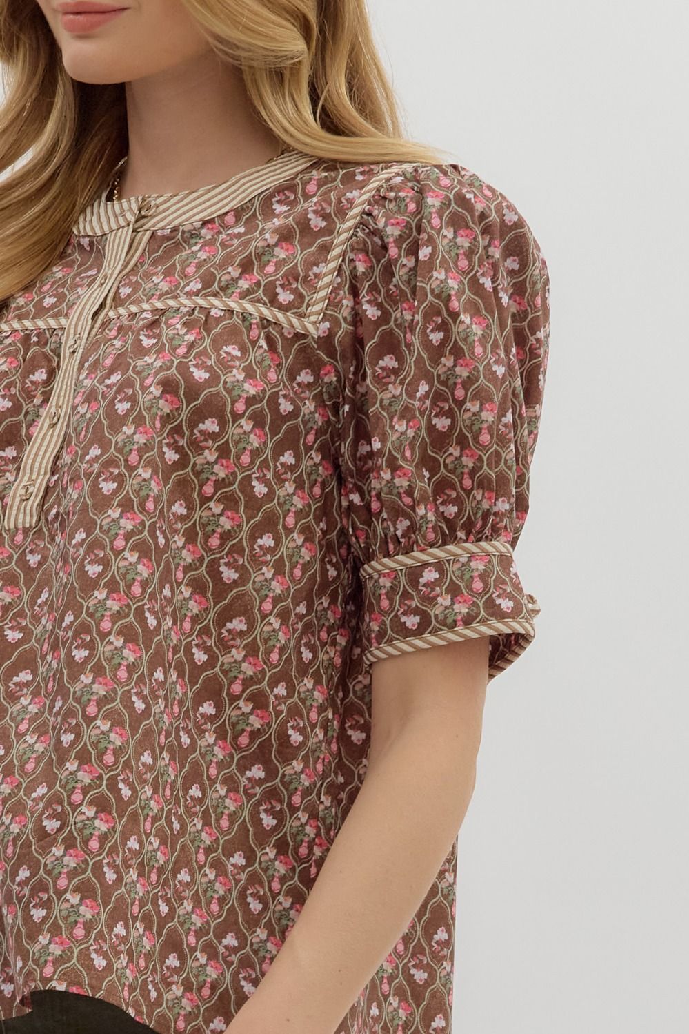 charlotte floral tie blouse
