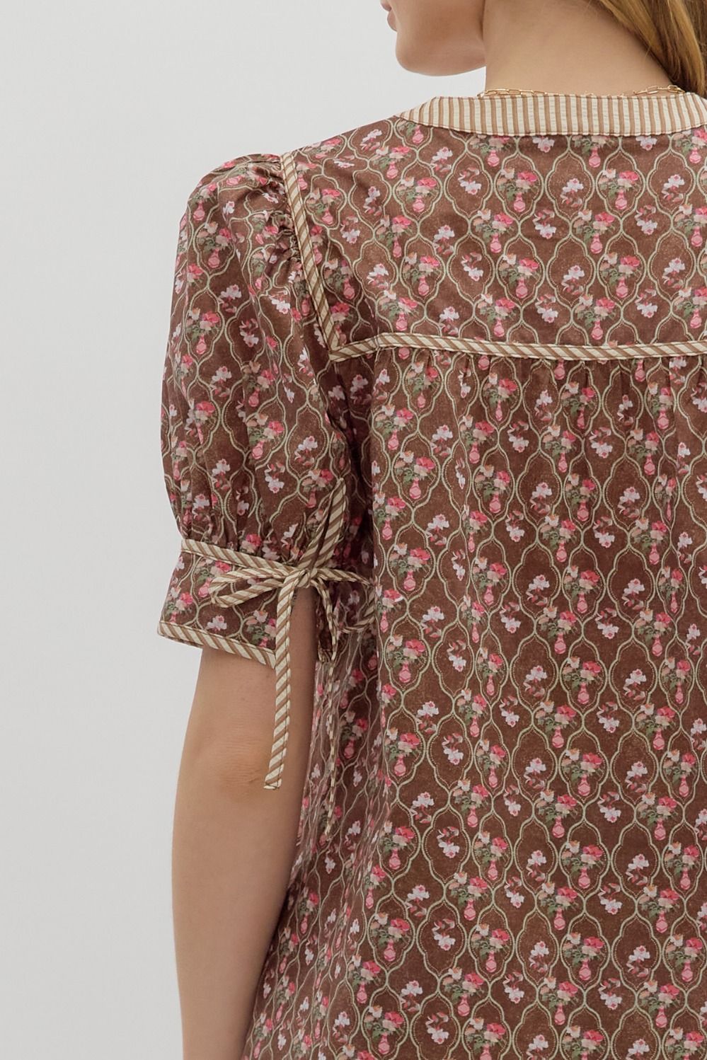 charlotte floral tie blouse