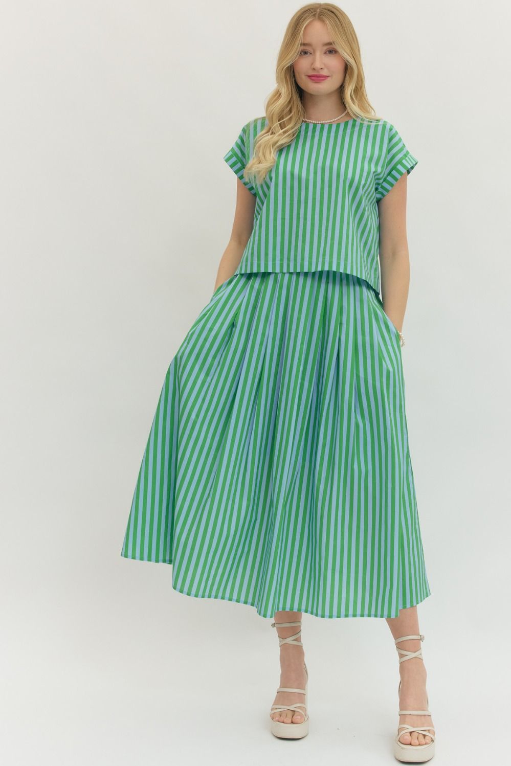 halsey stripe skirt set