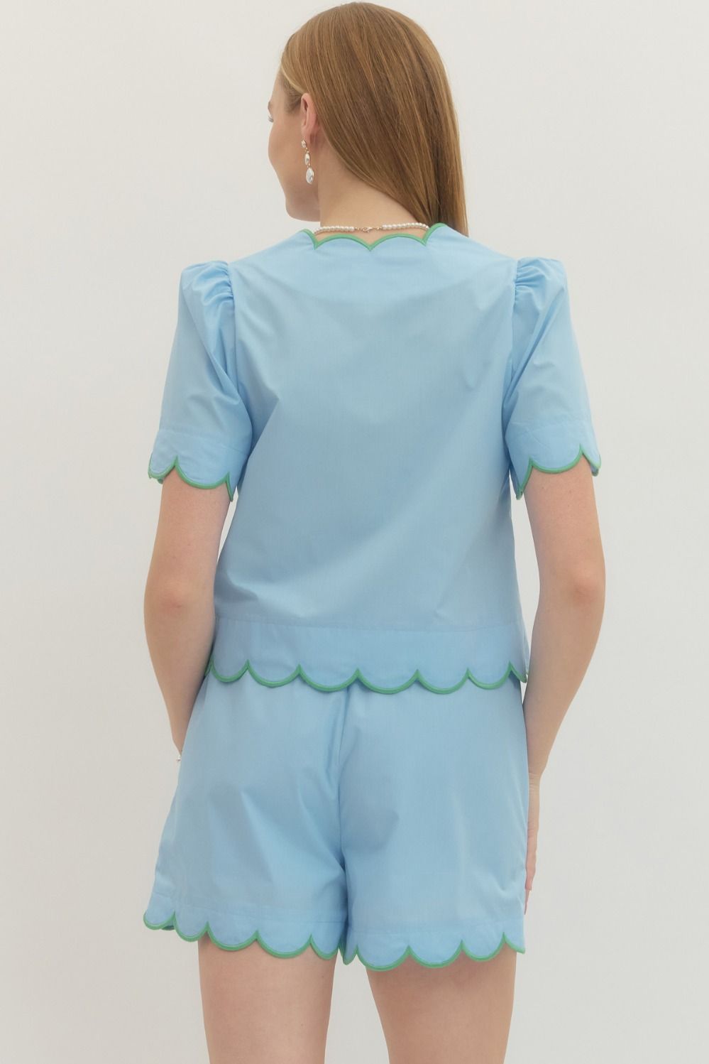 piper scalloped short set