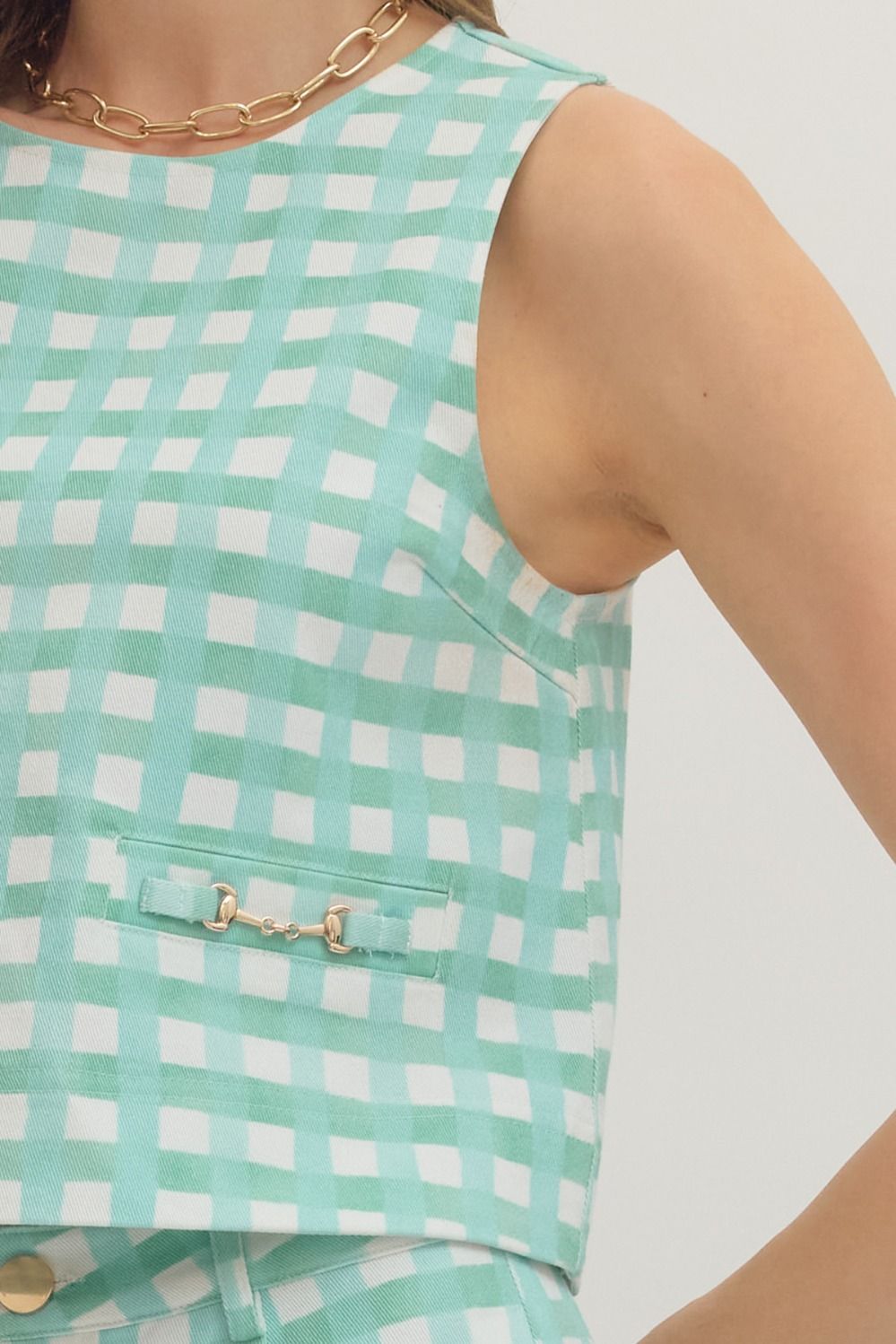 summer gingham short set