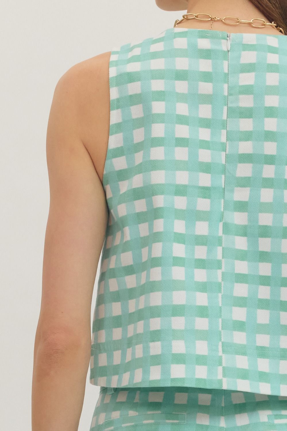 summer gingham short set