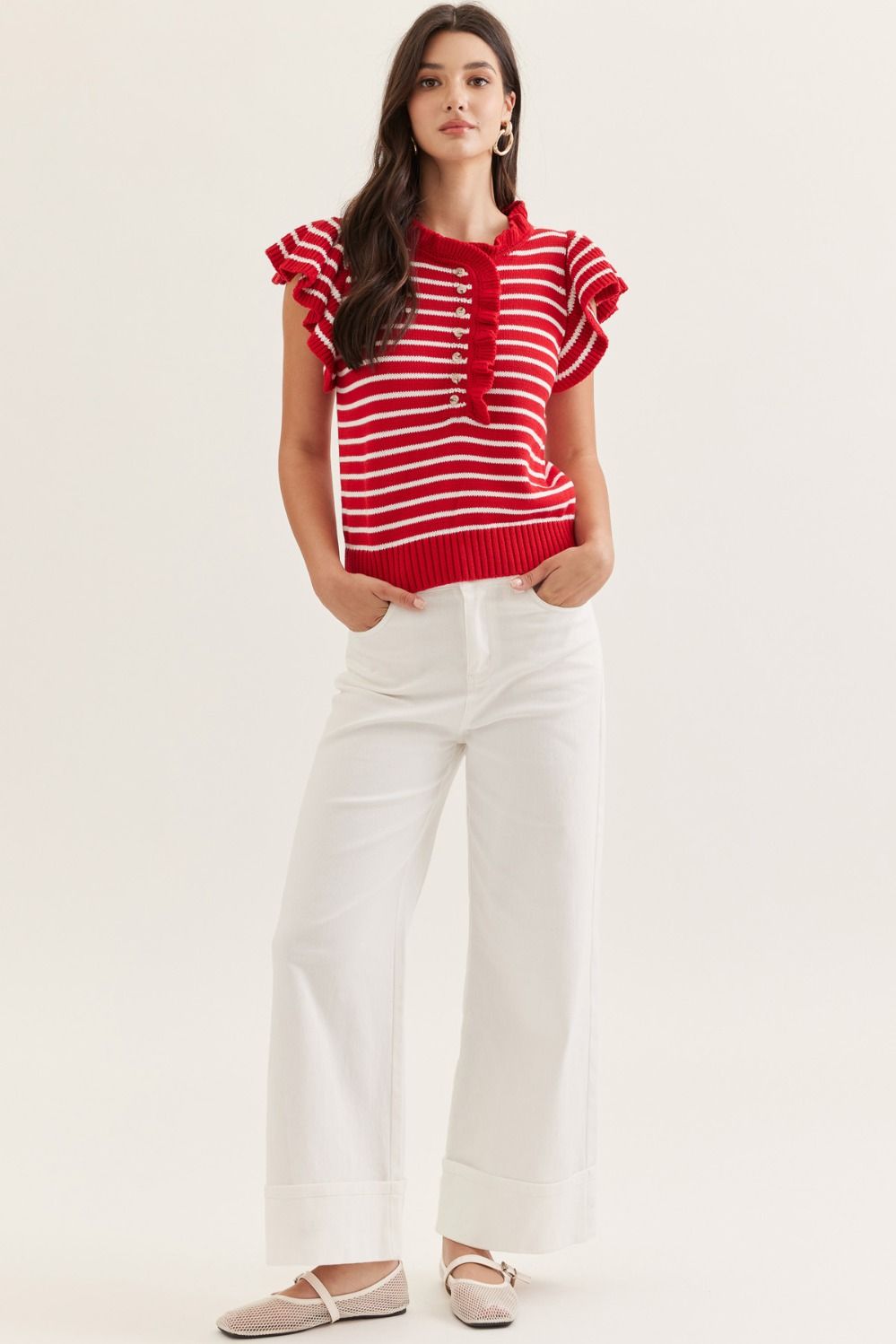 courtney ruffle sleeve top