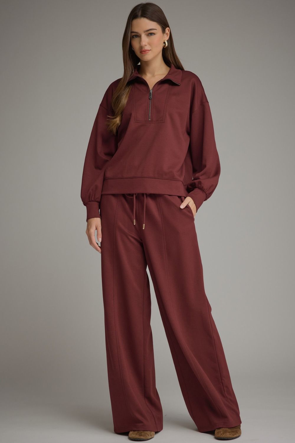 tasha quarter zip top