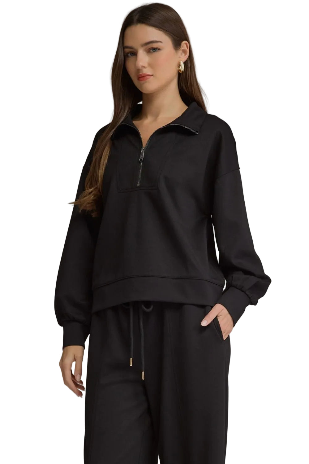 tasha quarter zip top