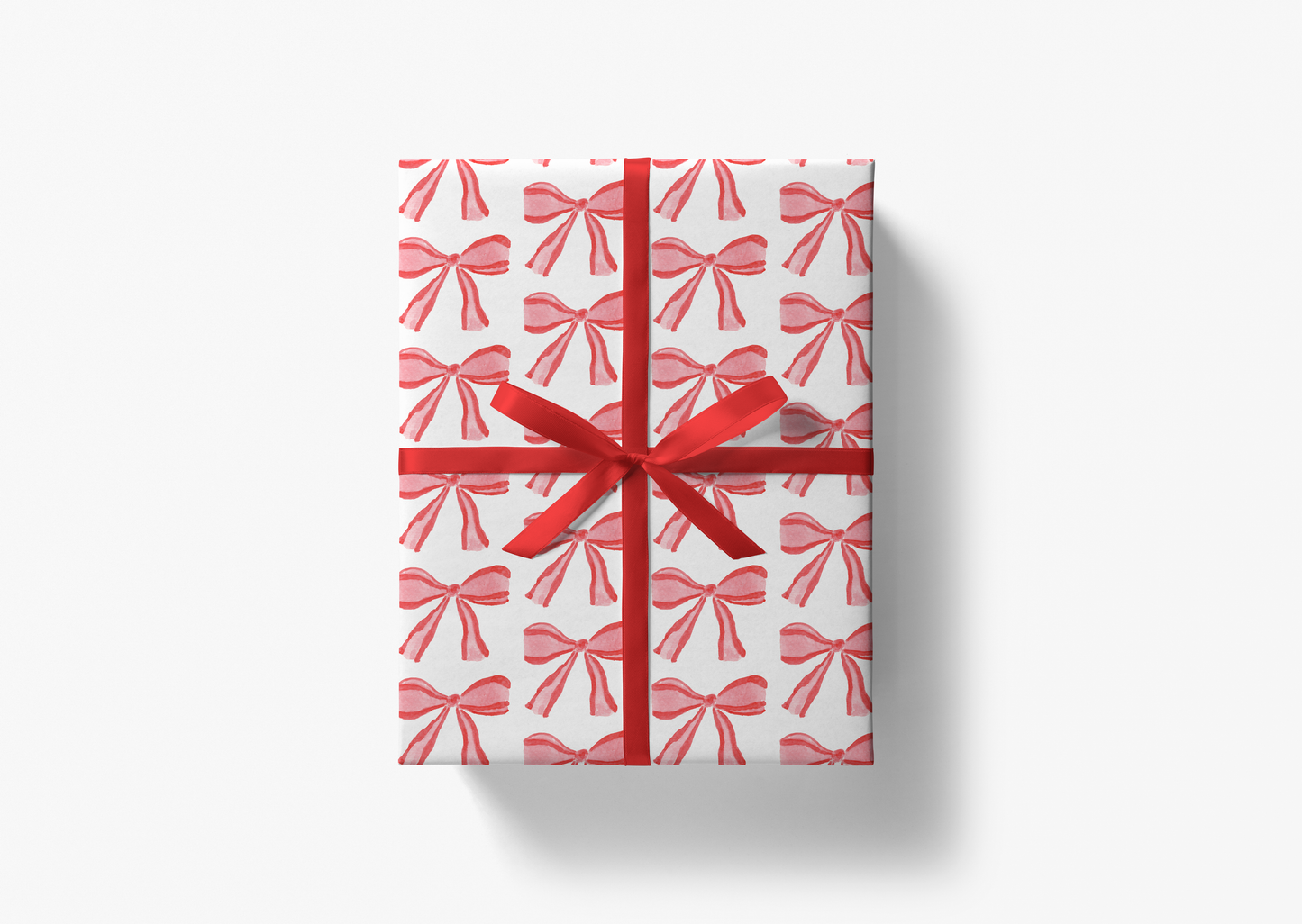 Red Bows Holiday Gift Wrap [Rolls of 3 Sheets]