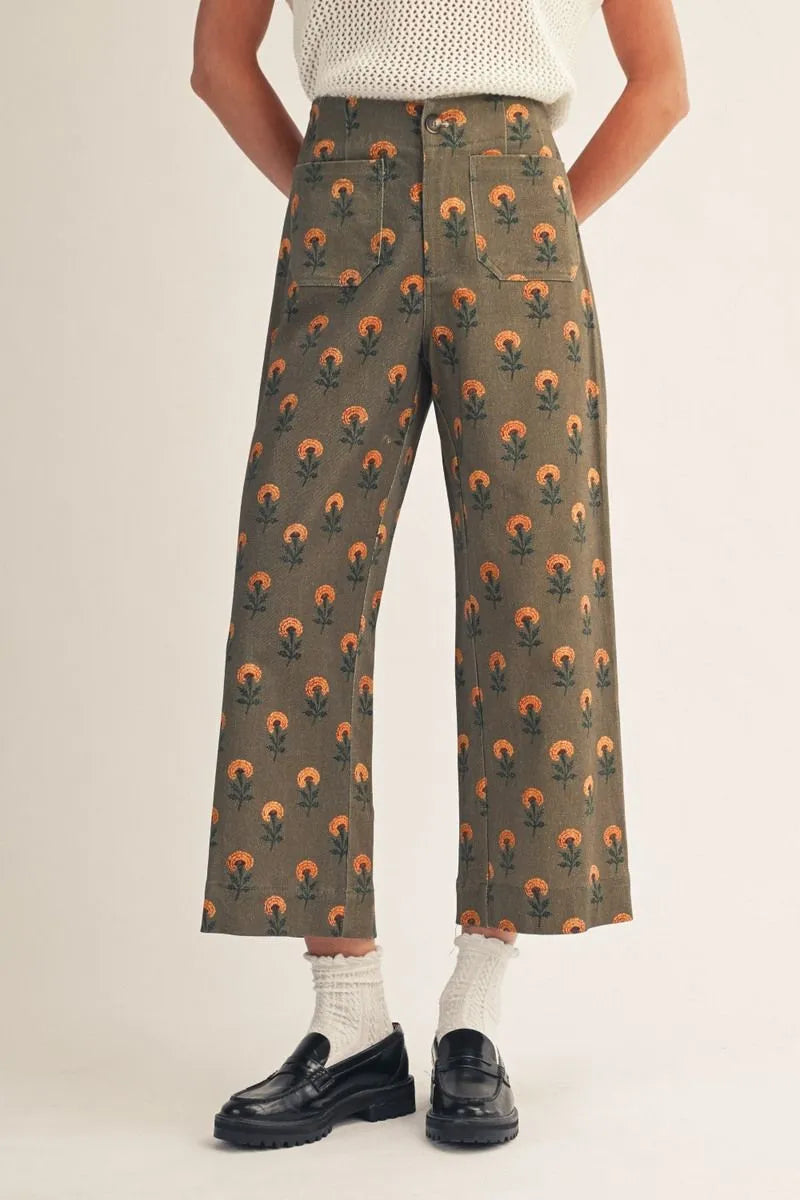 olea block print pants
