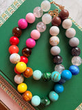 rainbow bright bauble bead necklace