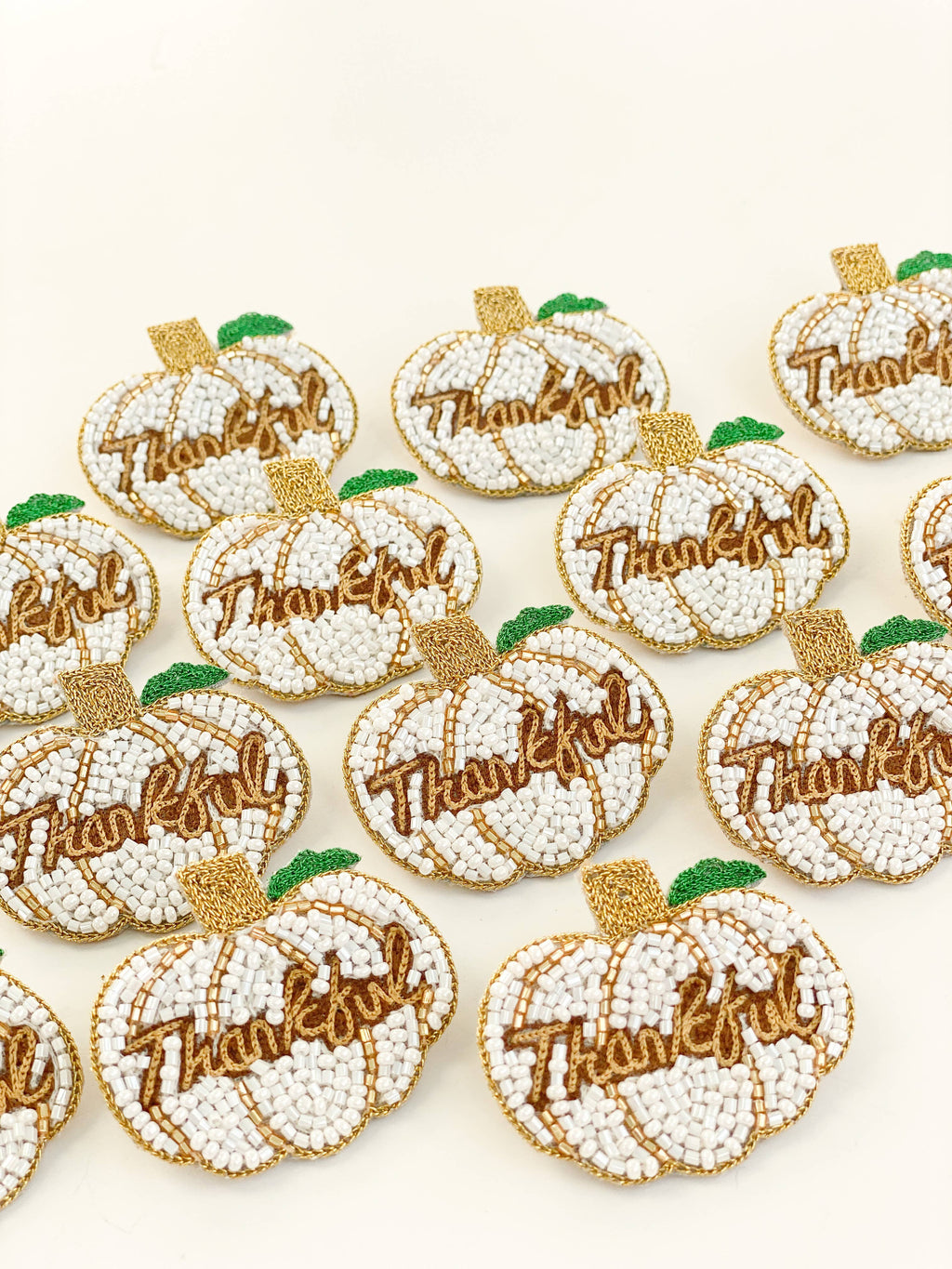 thankful pumpkin stud earrings