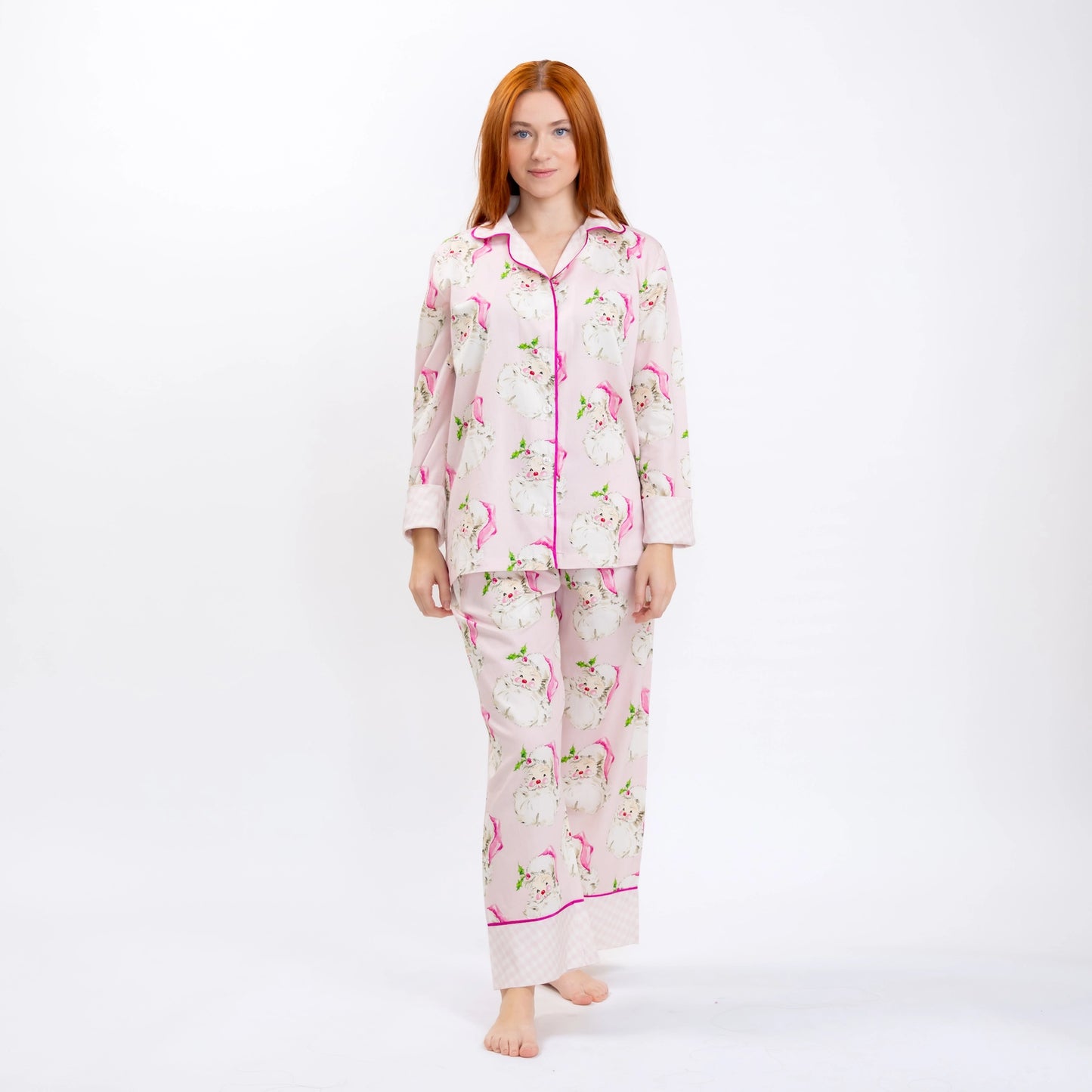 jolly santa luxe sateen pajamas