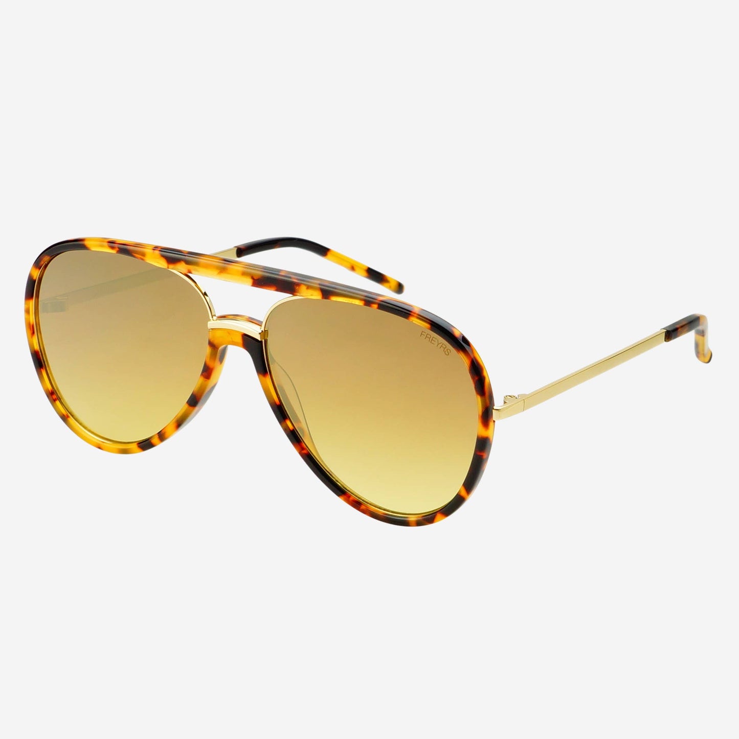Shay Aviator Sunglasses tortoise gold mirror