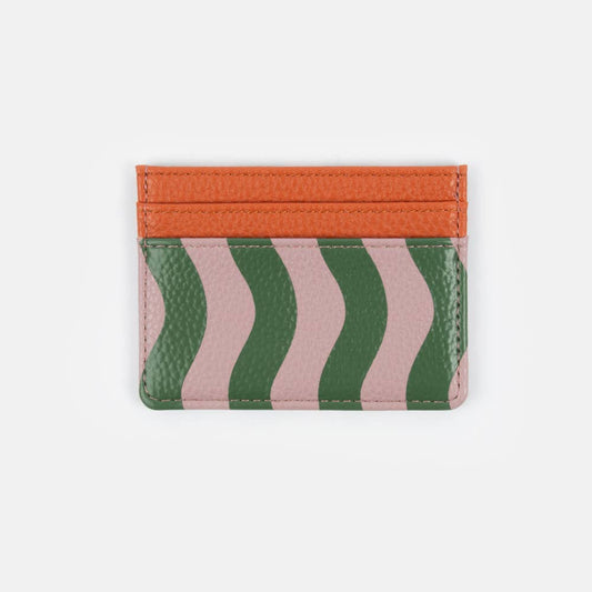 Lilac/Green Wave Stripe Cardholder