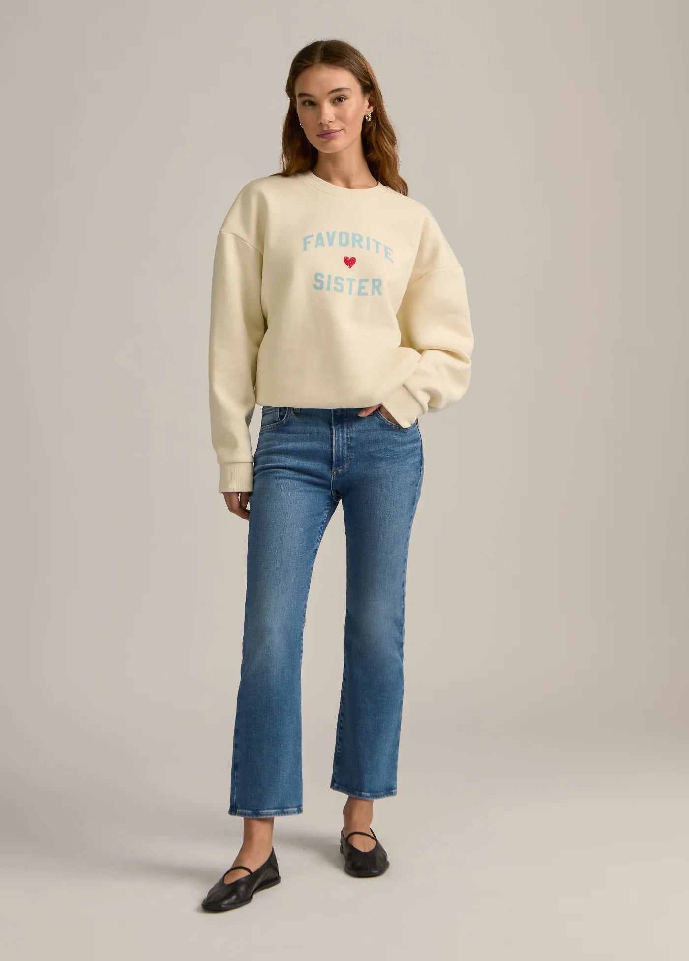 favorite sister heart logo sweatshirt