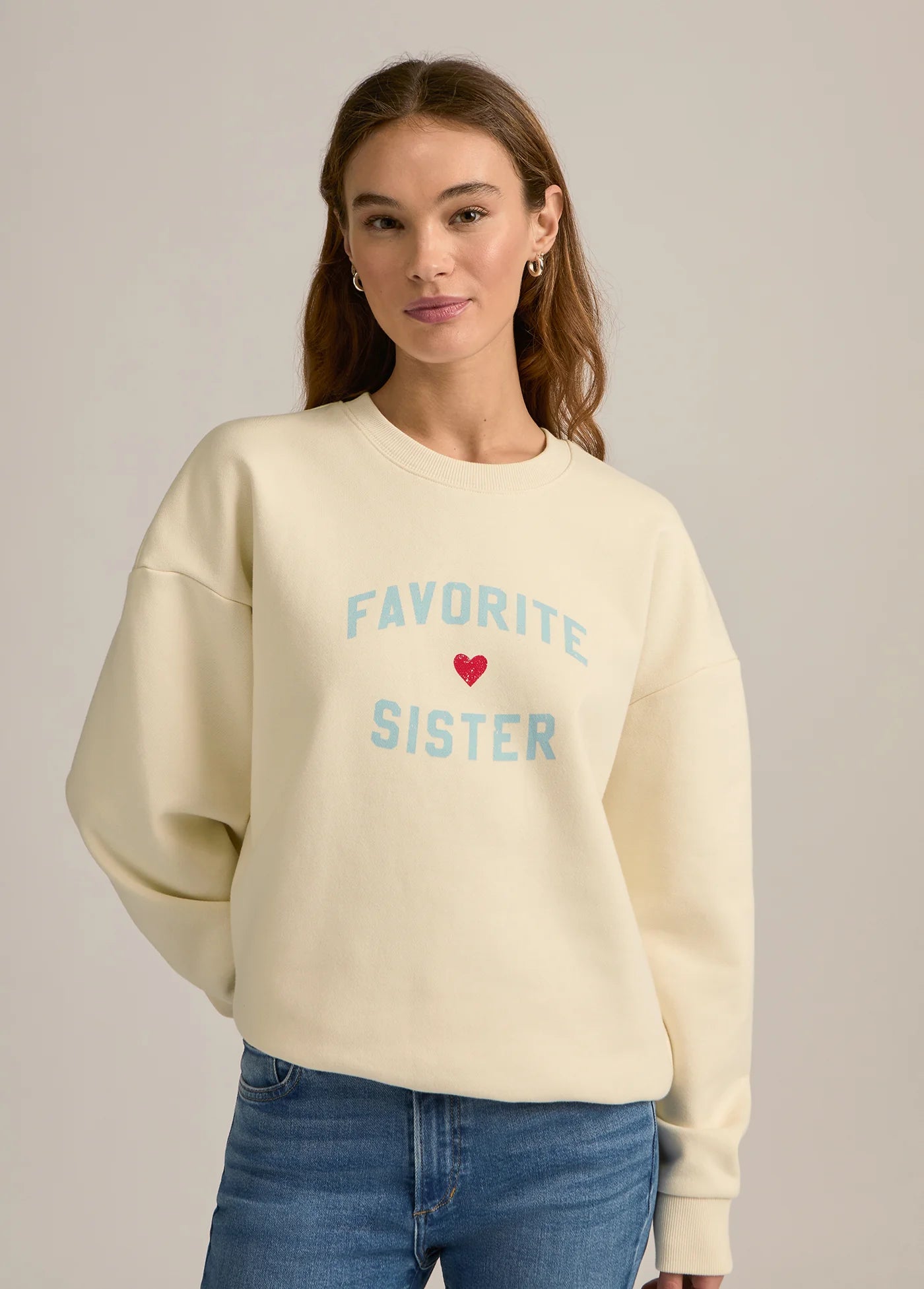 favorite sister heart logo sweatshirt