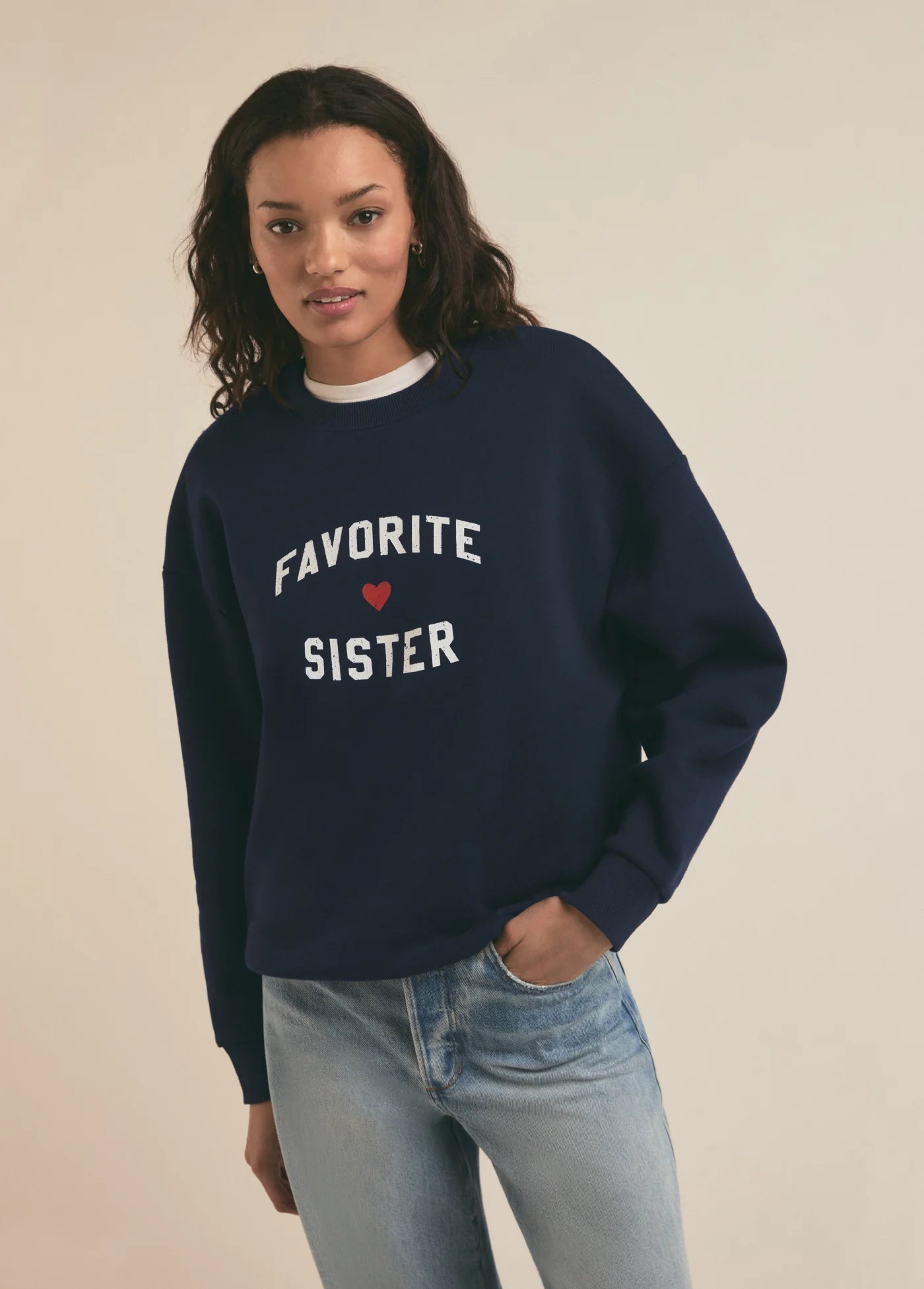 favorite sister heart logo sweatshirt