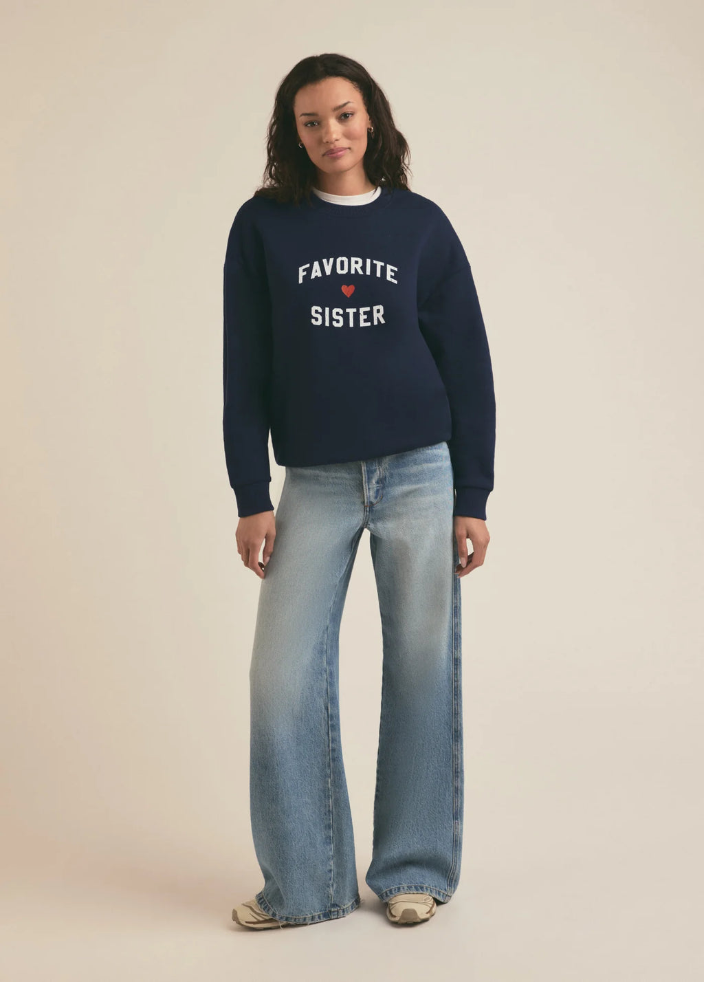 favorite sister heart logo sweatshirt