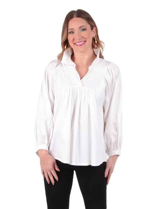 stella top white cotton poplin