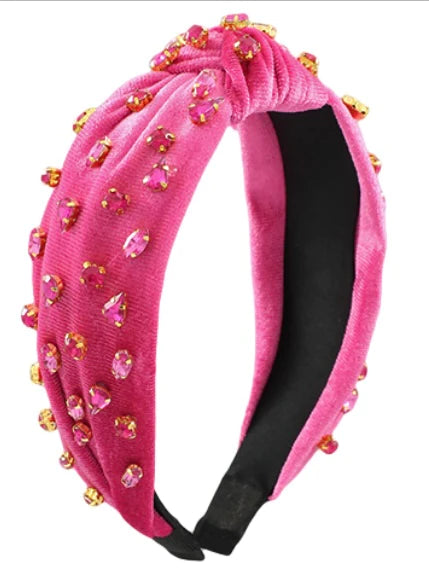 jeweled velvet knotted headband