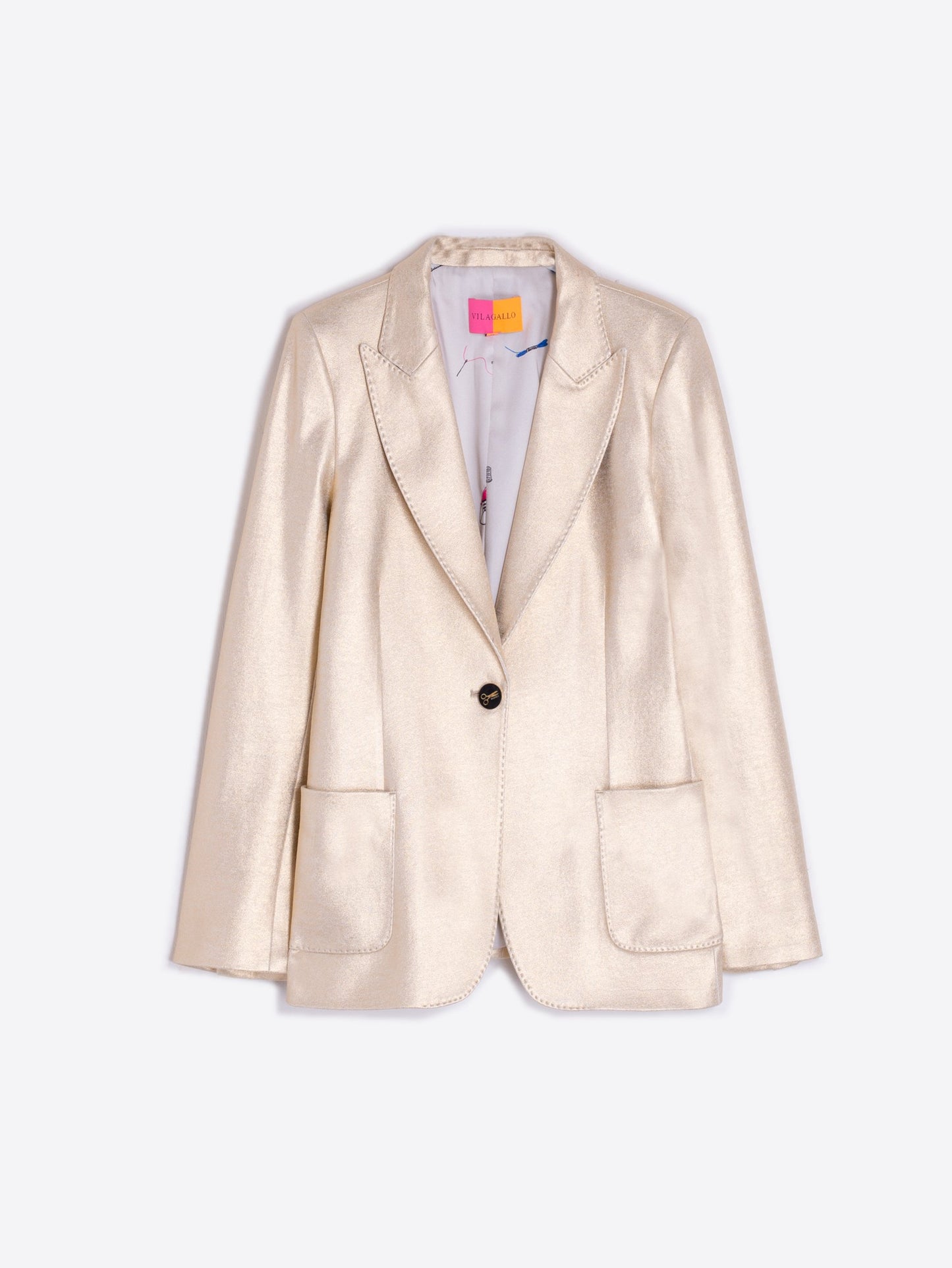 hillary metallic gold stretch blazer