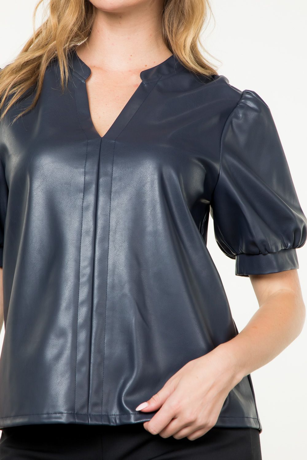 natalie vegan leather top