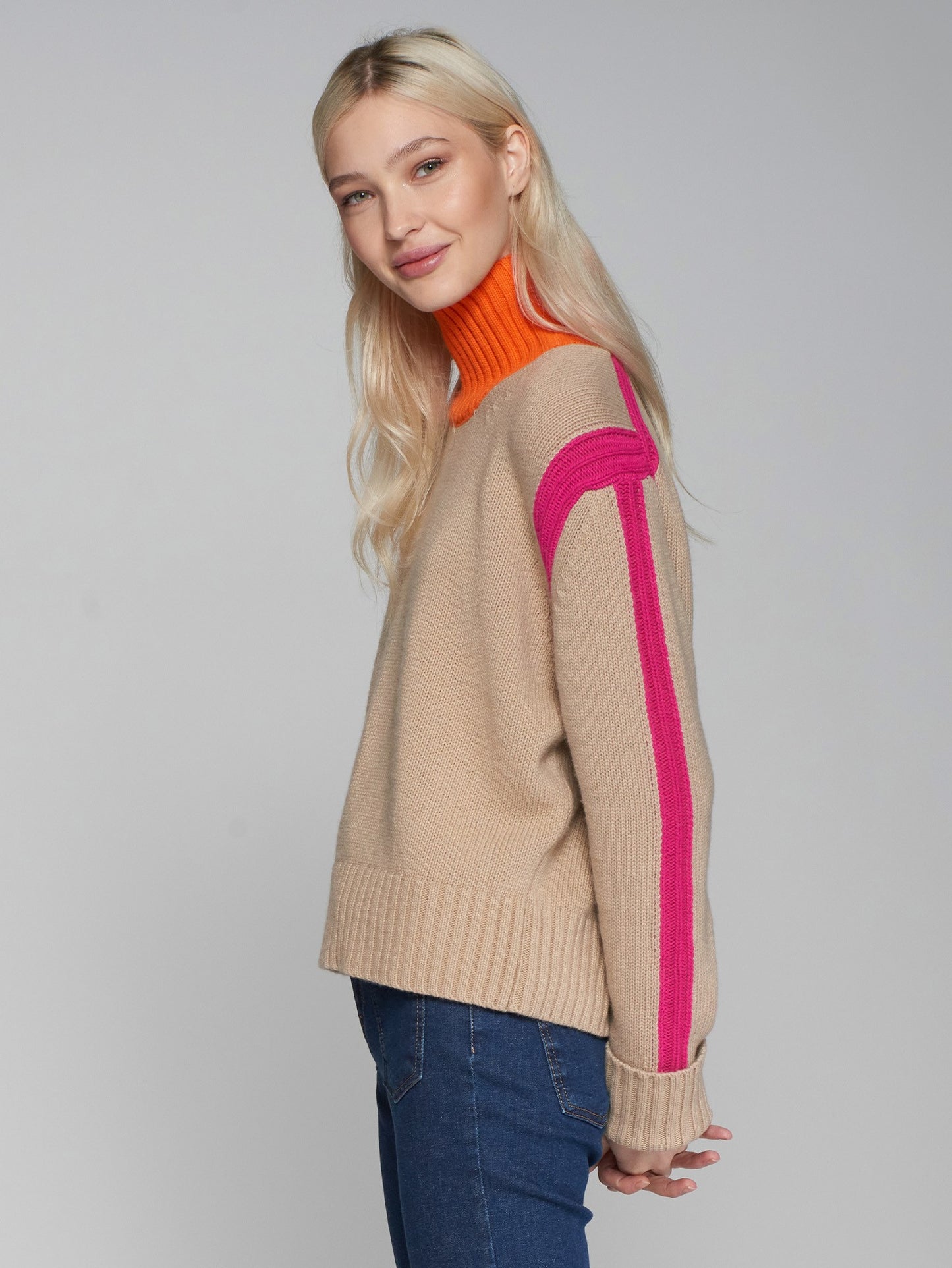 jersey colorblock sweater