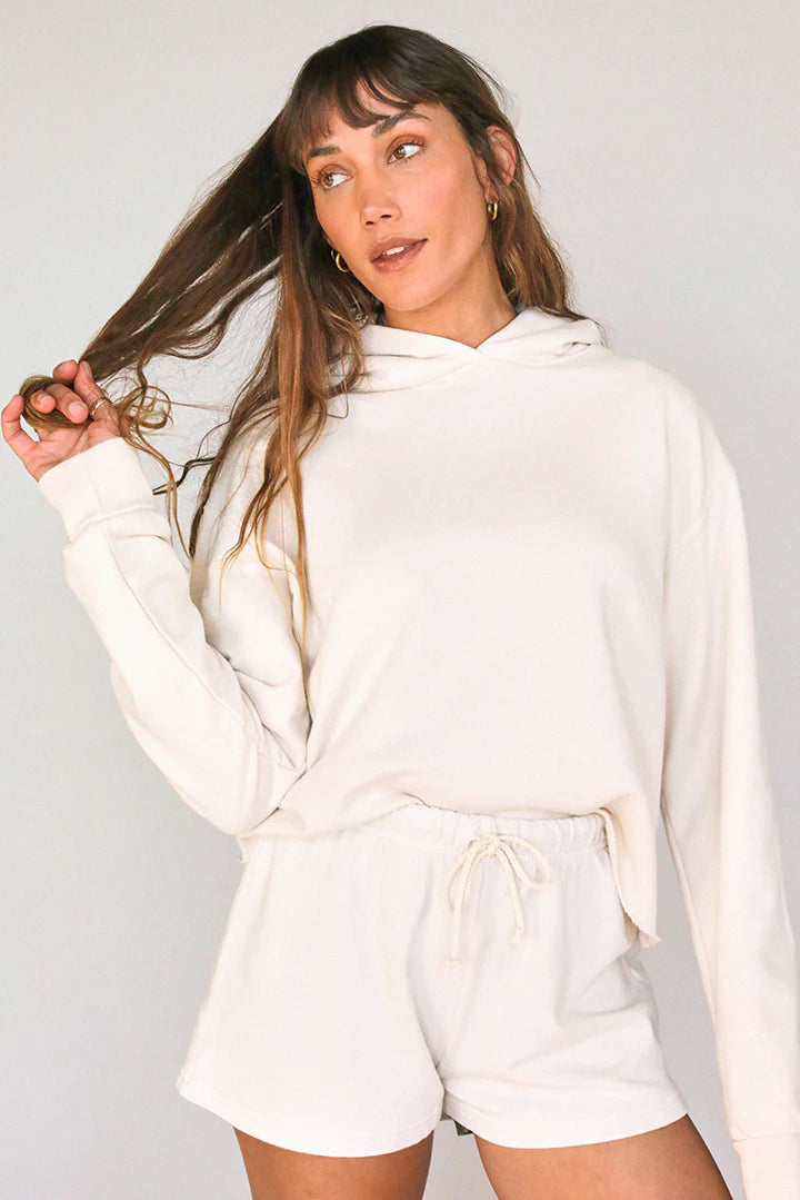 kokomo beach fleece hoodie ivory