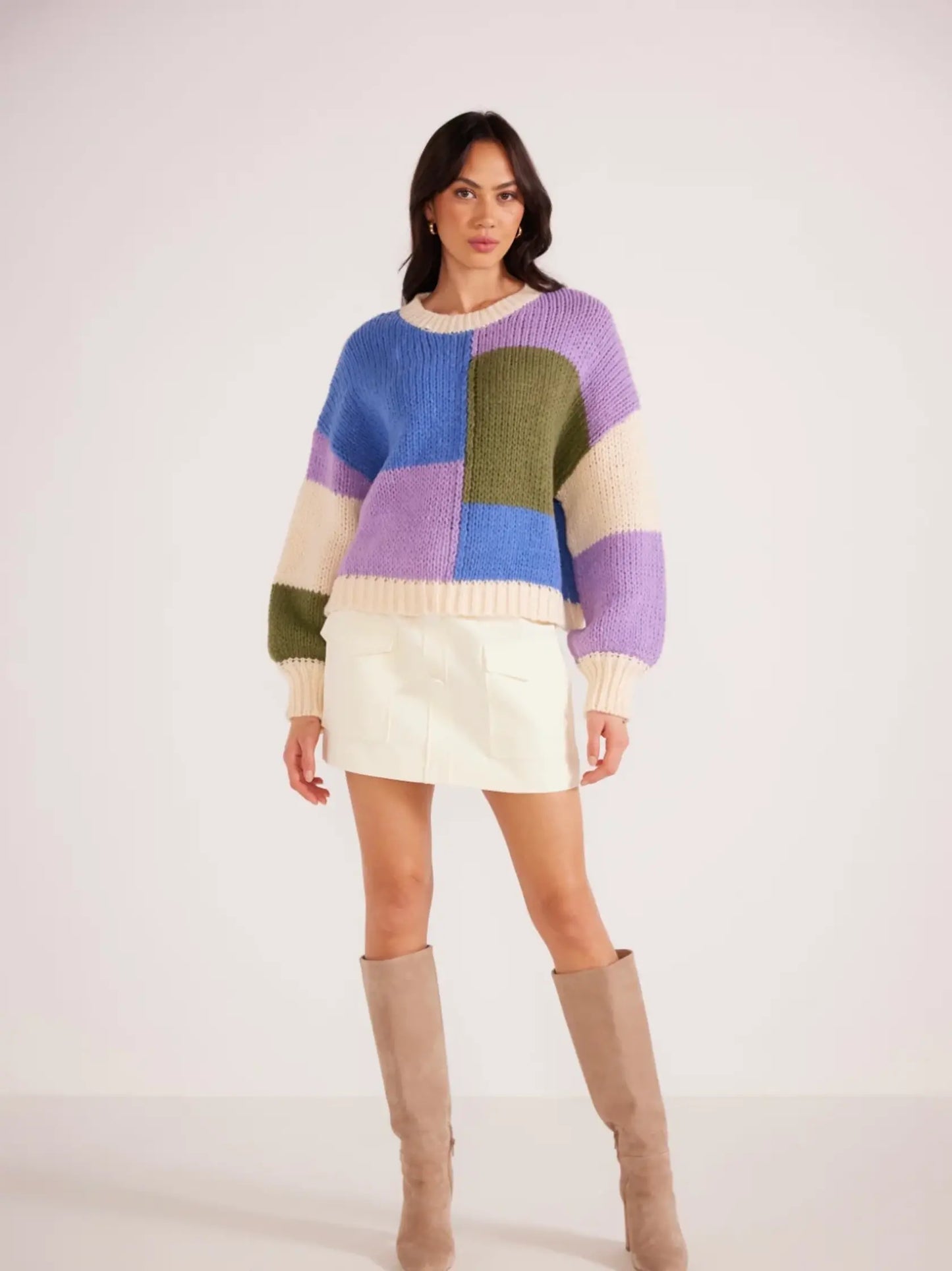 lawrence knit sweater color block
