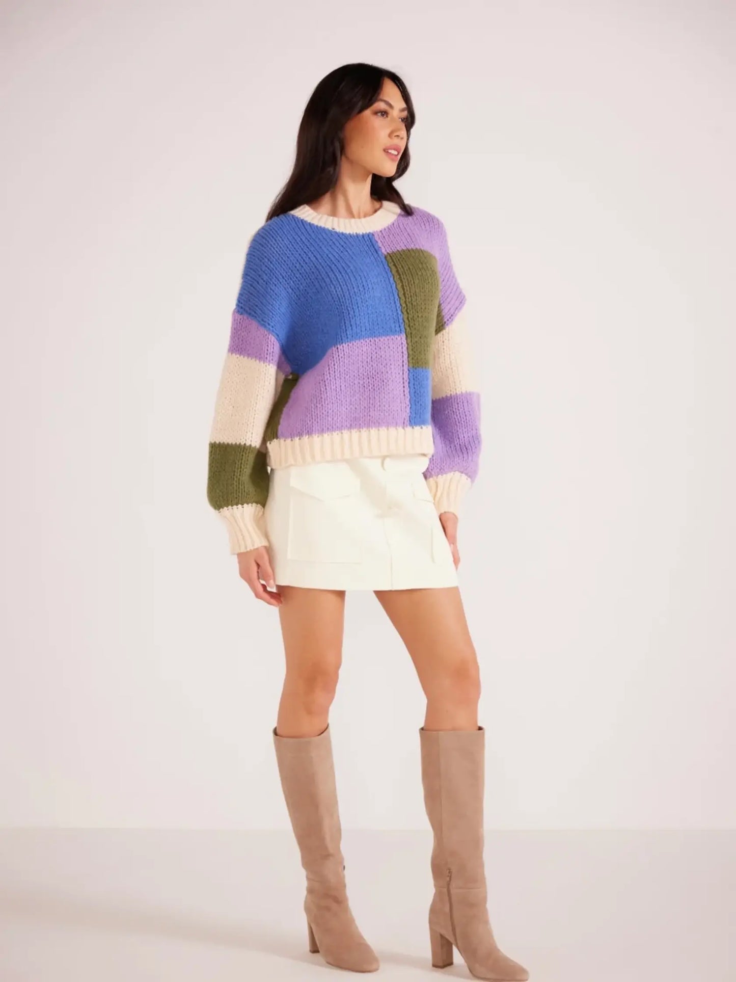lawrence knit sweater color block