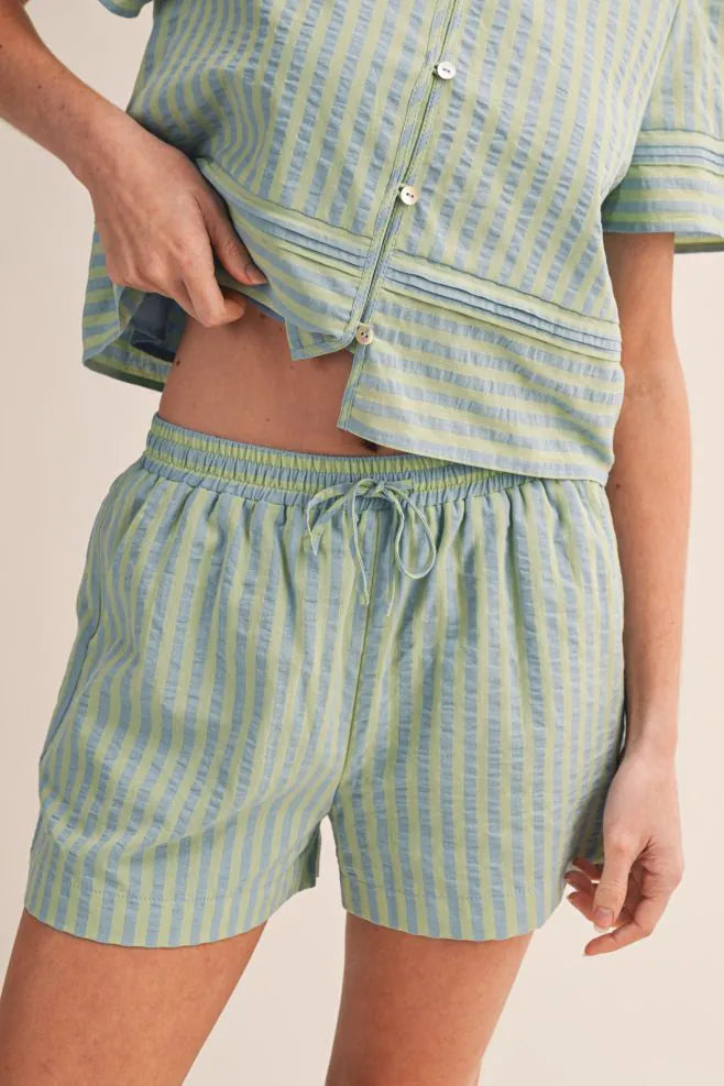 ashley stripe short set