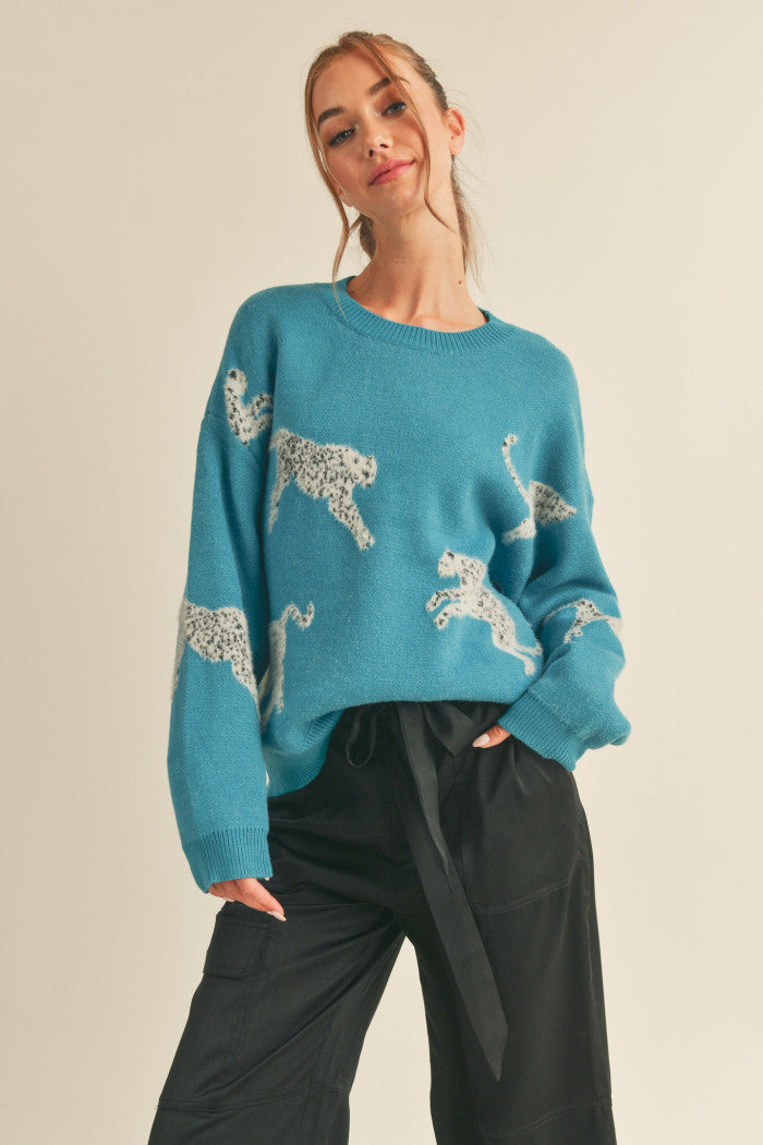 playful leo sweater