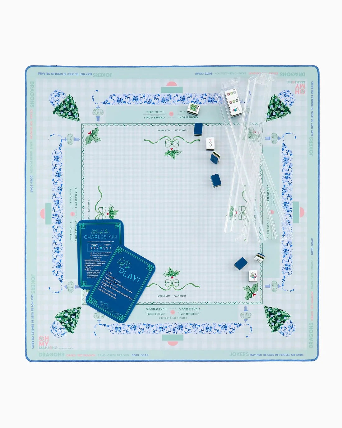 holly jolly mahjong mat in tube