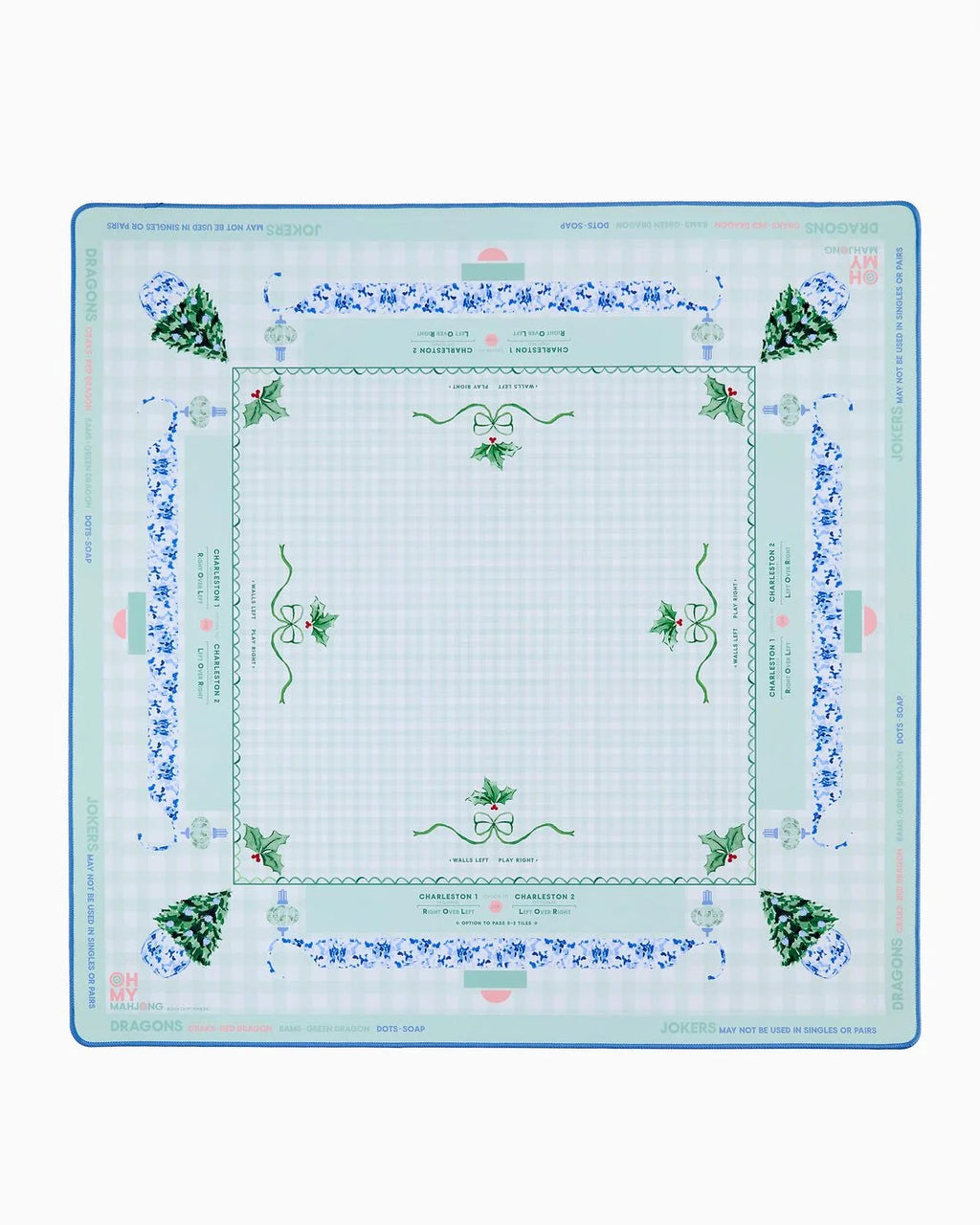 holly jolly mahjong mat in tube